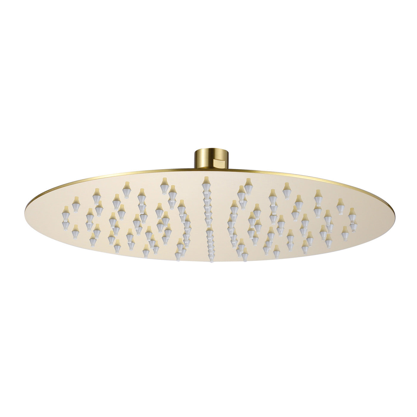 Round Brushed Brass Bathroom Rainfall Overhead Slim Shower Head