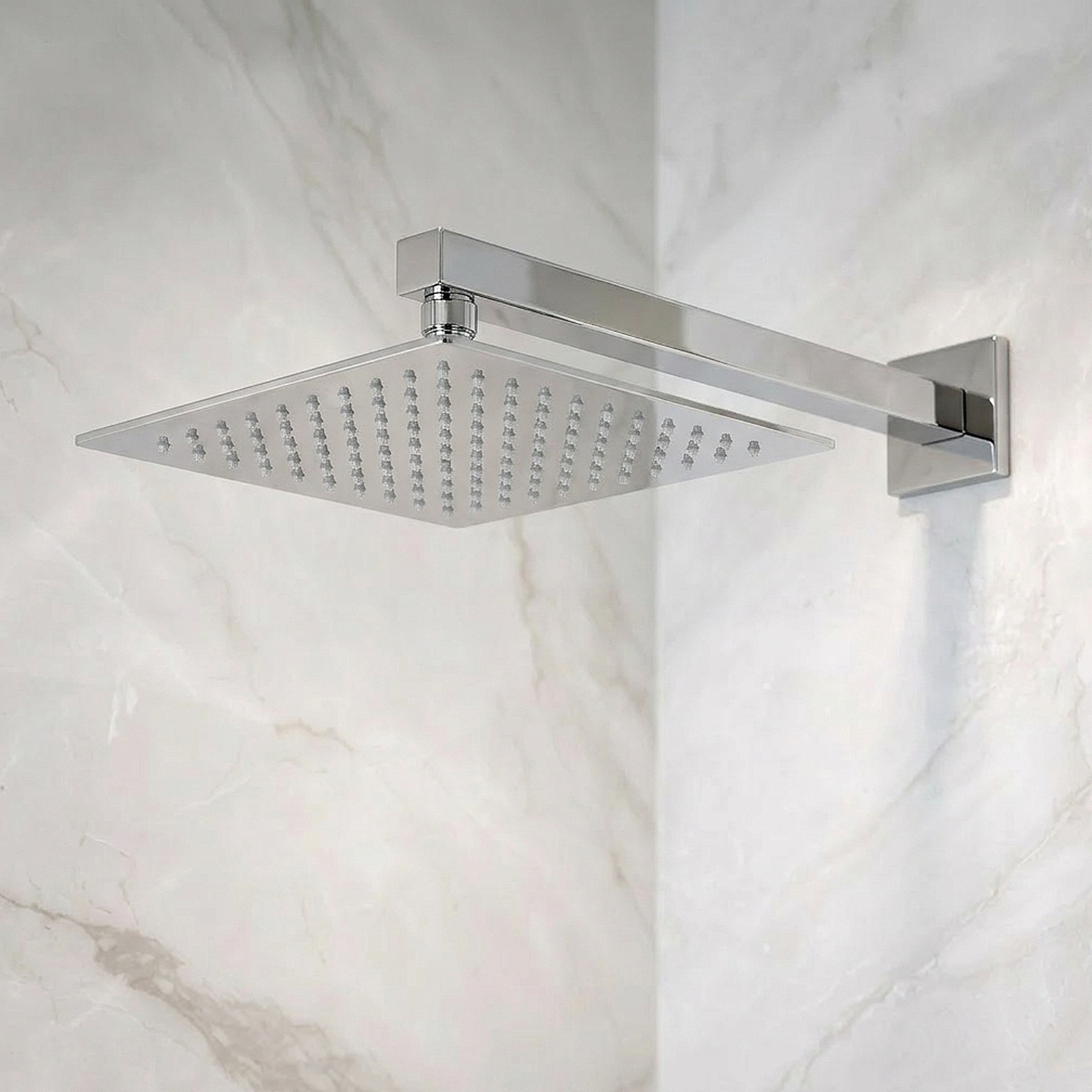 Olive Square 3 Way Concealed Thermostatic Shower Mixer Valve, Shower Head, Handheld, Bath Filler Set Chrome