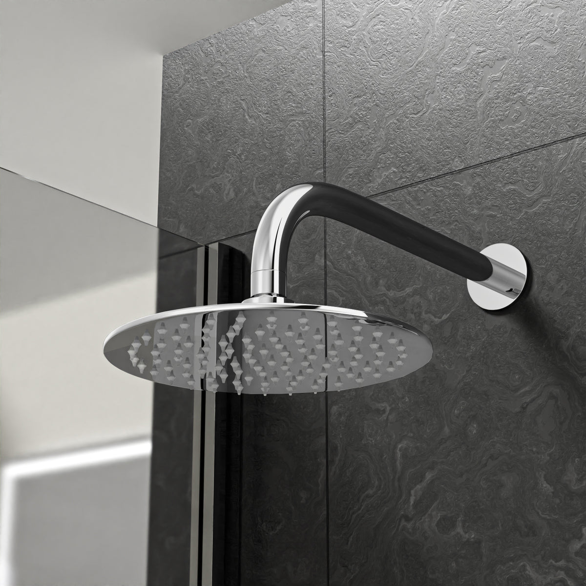 3 Dial 2 Outlet Round Concealed Thermostatic Shower Valve, Head & Arm