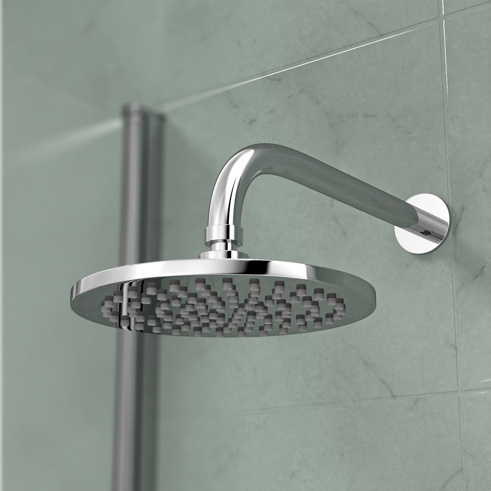 Chrome Round 3 Way Concealed Mixer Shower Valve Pencil Handset Bath Filler