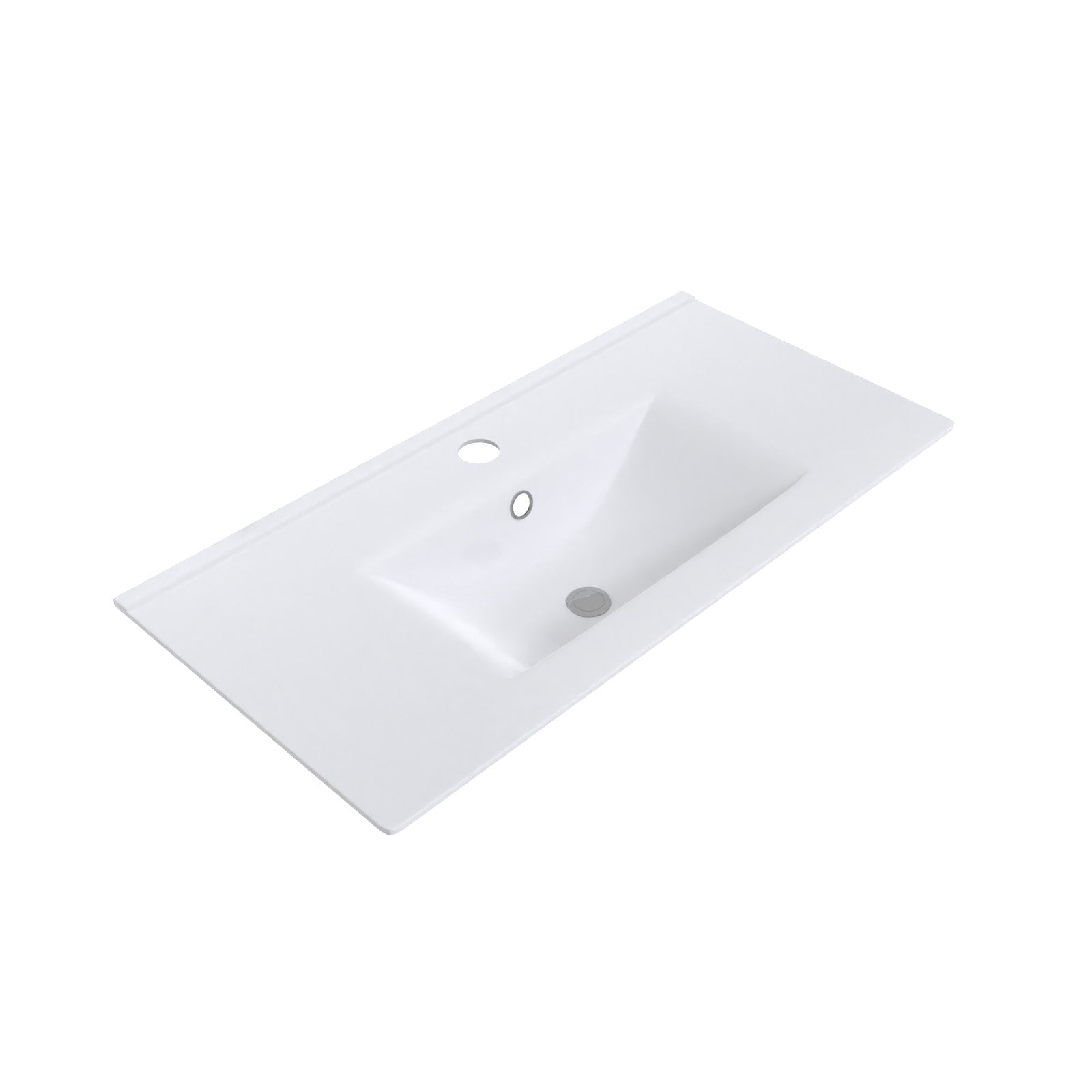 800mm Modern White Slim Ceramic Inset Basin