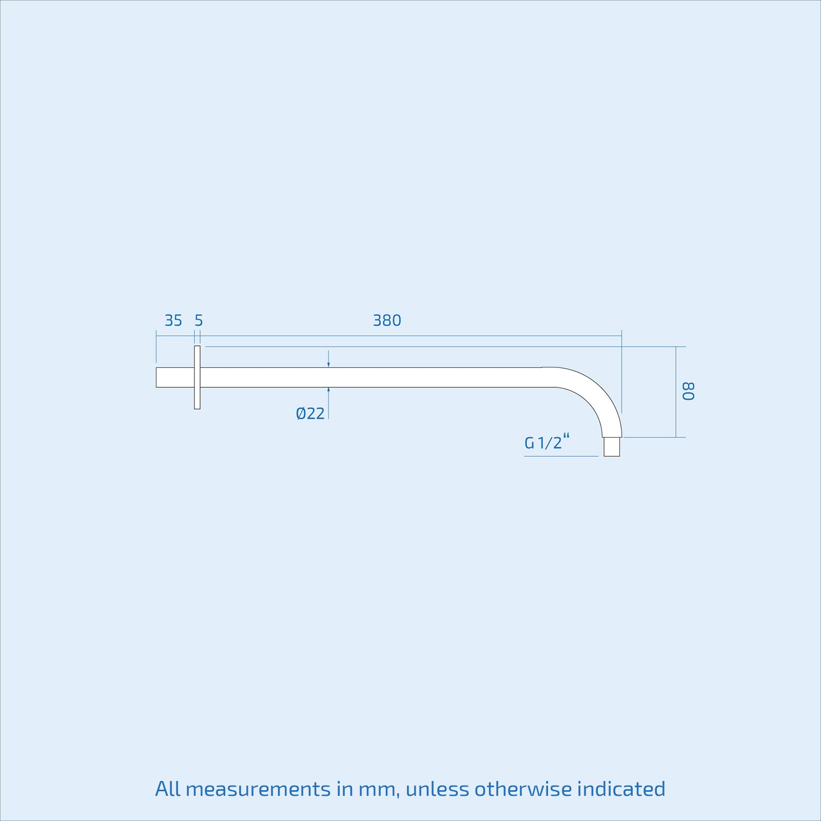 Round Ultra Thin 200mm Shower Head & Arm Chrome