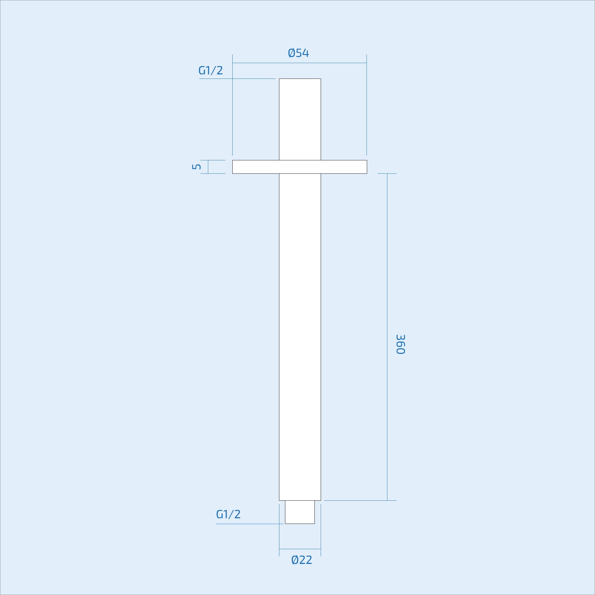 Round 360mm Ceiling Shower Arm