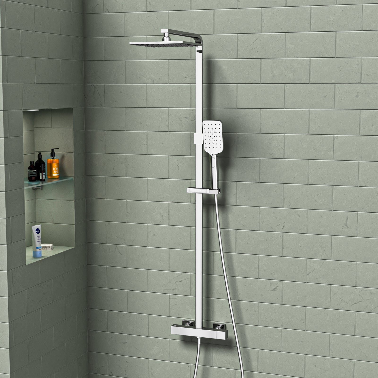 Chrome Thermostatic Shower Mixer Cool Touch