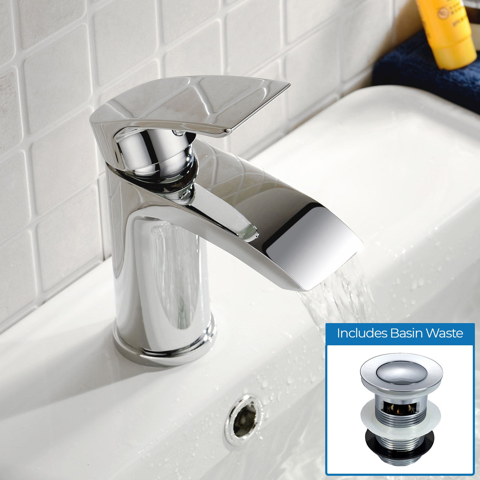 Vago Compact Design Waterfall Cloakroom Basin Mono Mixer Tap