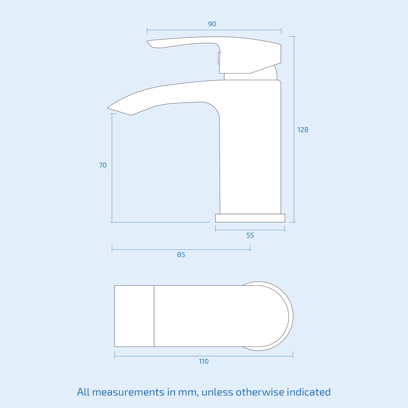 Libra Corner Wall Hung Basin Sink with Mono Waterfall Tap and Waste