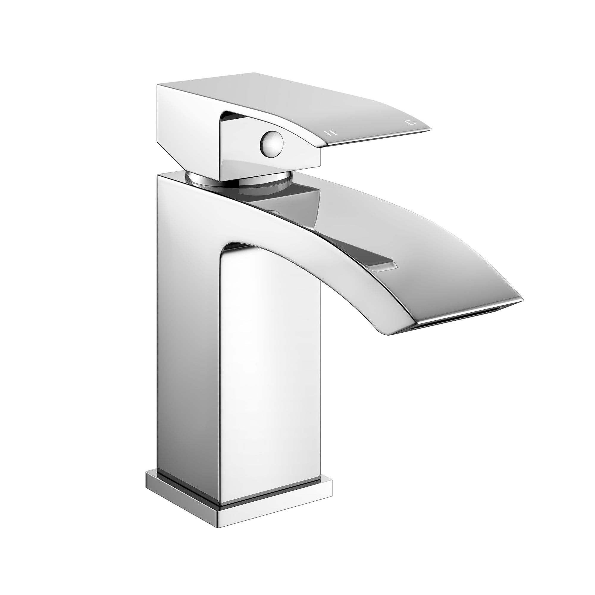 Chrome Bathroom Waterfall Bath Filler & Basin Mixer Tap Set