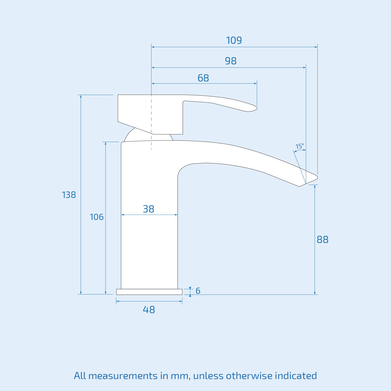 Arke Contemporary Chrome Cloakroom Basin Mono Mixer Tap