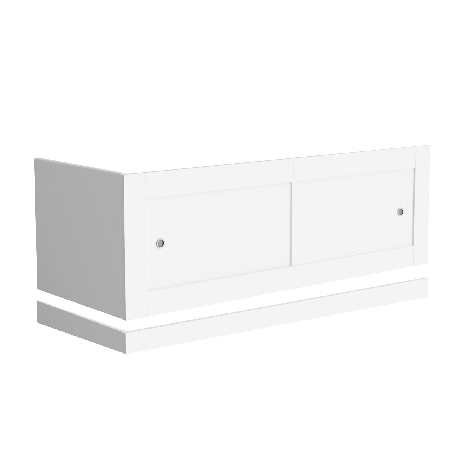 White PVC 1700mm 2 Sliding Doors Bath Front Panel, End Panel & Plinth