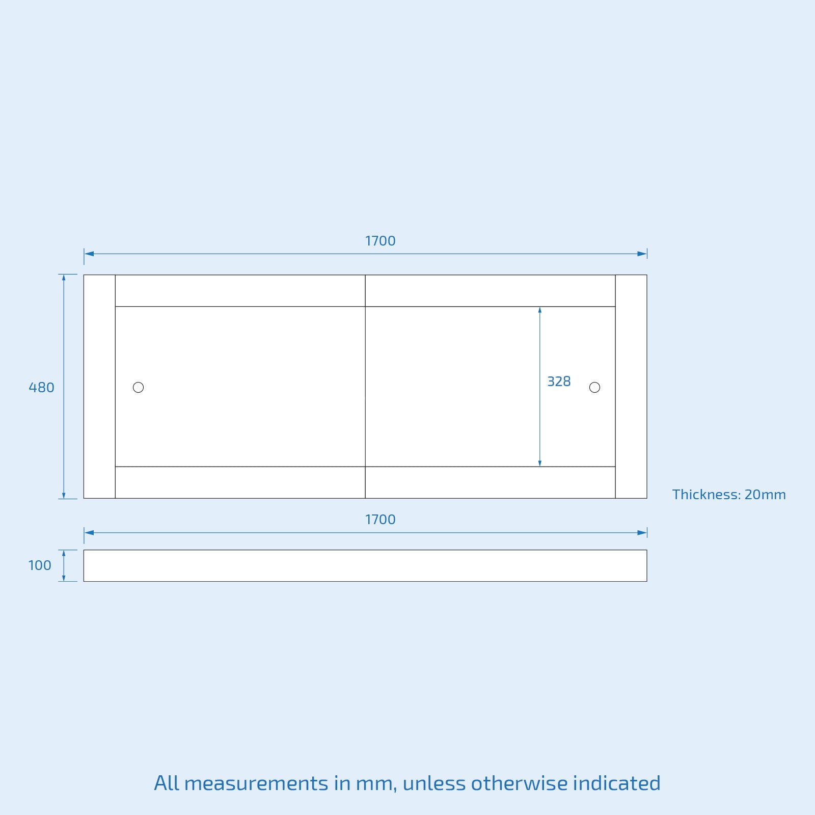 Dark Grey PVC 1700mm 2 Sliding Doors Bath Front Panel