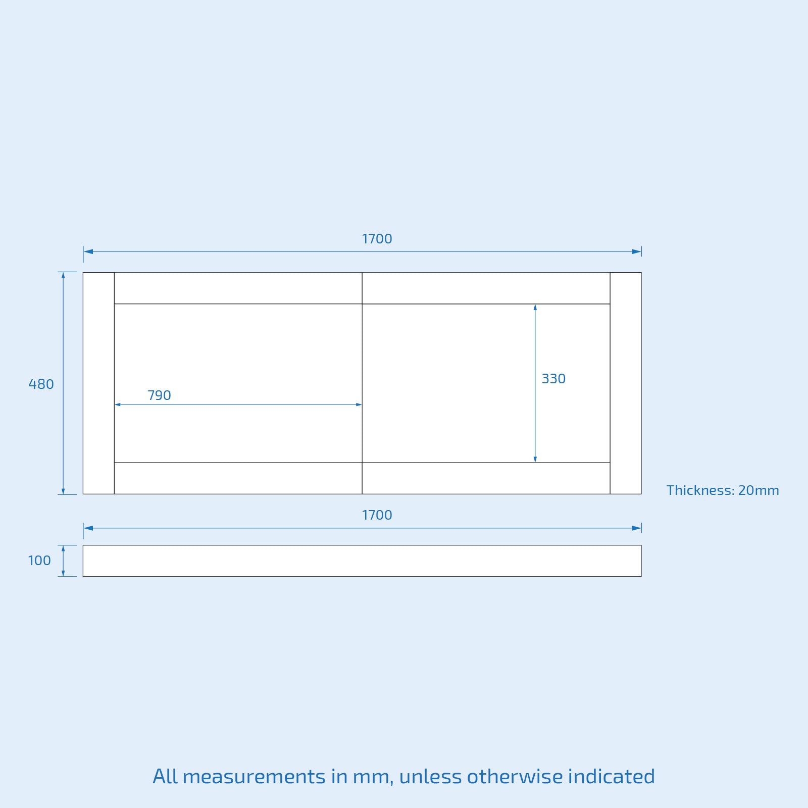 White PVC 1700mm 2 Sliding Doors Bath Front Panel