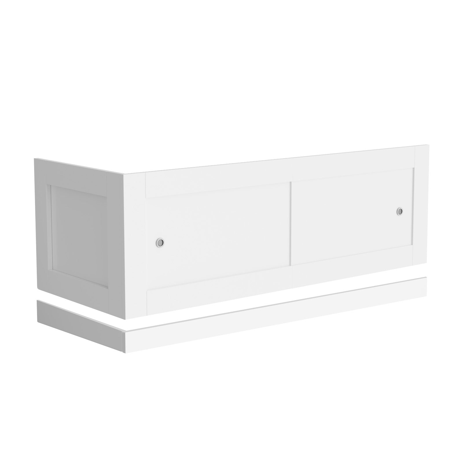 White PVC 1700mm 2 Sliding Doors Bath Front Panel, End Panel & Plinth