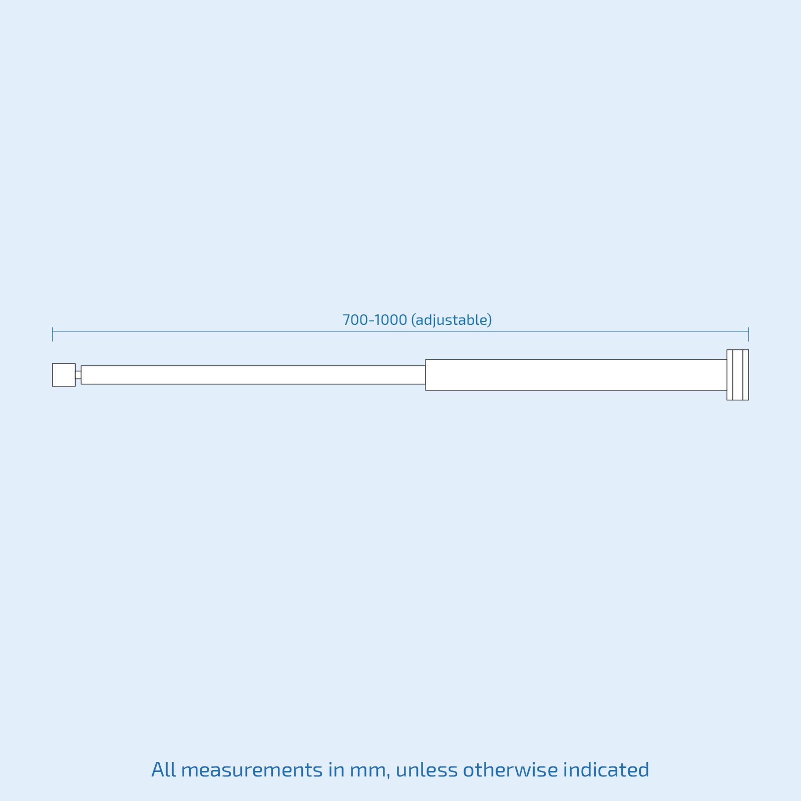 1000 mm Shower Wall To Glass Support Bar Arm