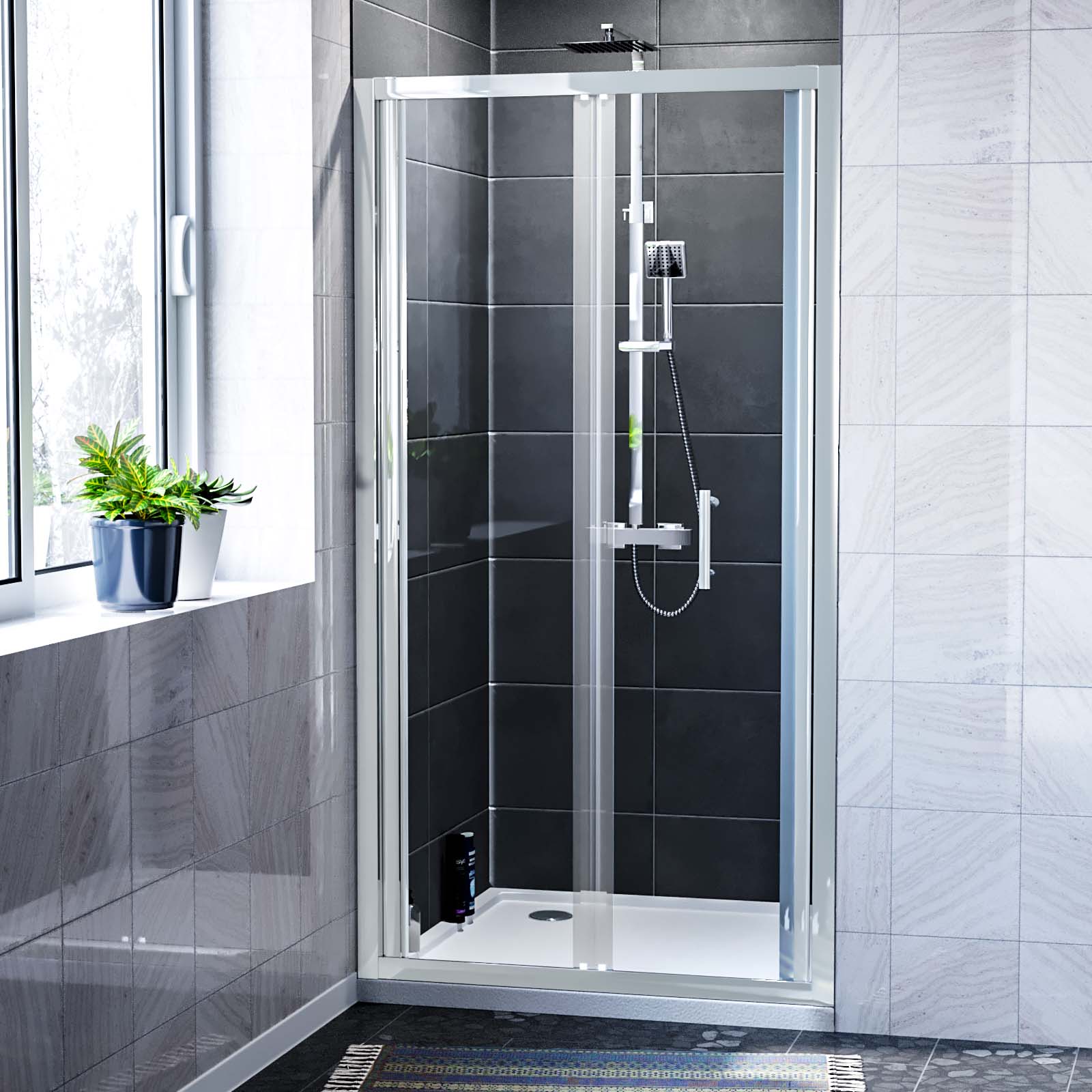 Billy 1000mm Bi-Fold Shower Enclosure Door Chrome