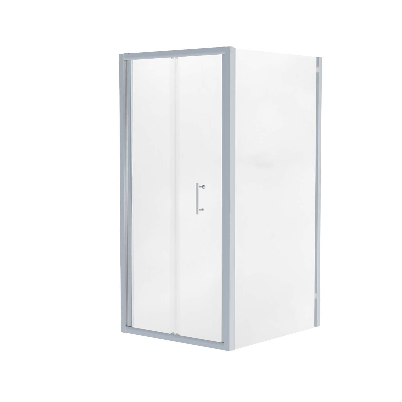 Jupiter Bi-Fold Folding 900 mm Glass Door with Frameless 800 mm Side Panel