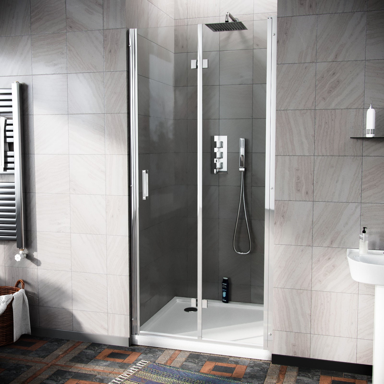 Octax Frameless Bi-Fold Shower Enclosure Door