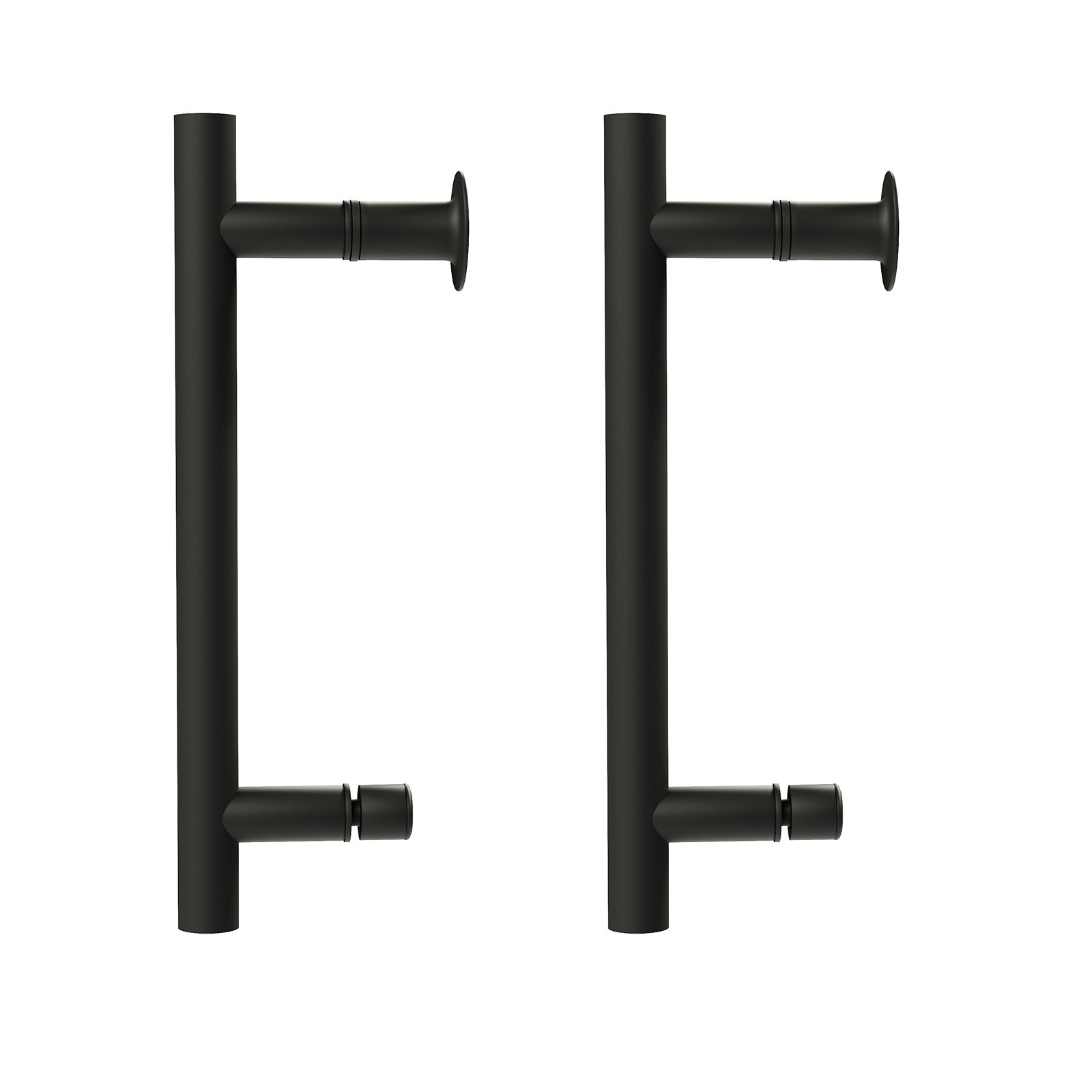 Black Pair of Universal Rounded Shower Door Handles