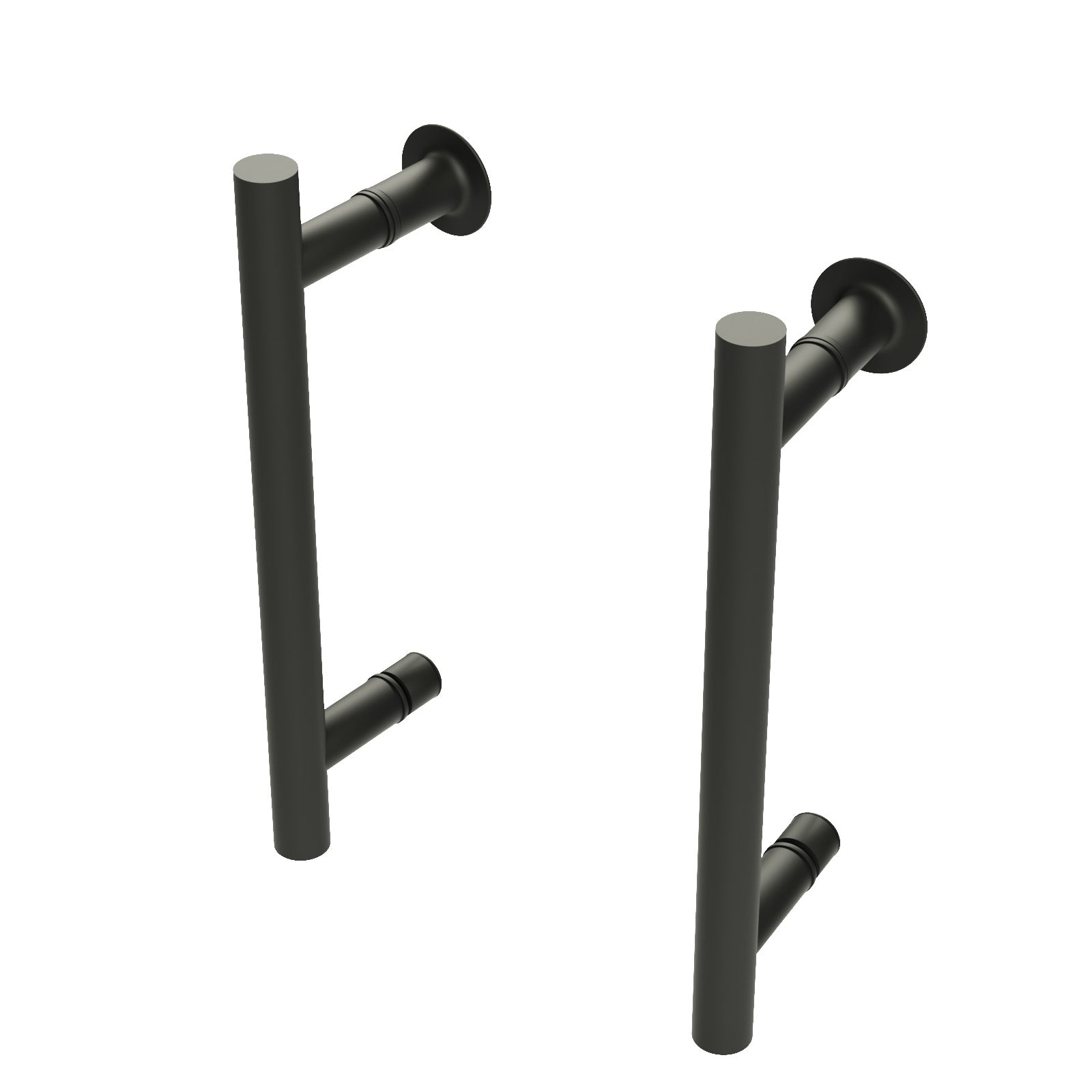 Black Pair of Universal Rounded Shower Door Handles
