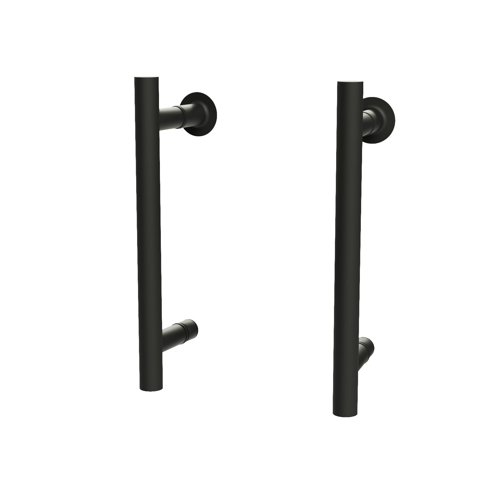 Black Pair of Universal Rounded Shower Door Handles