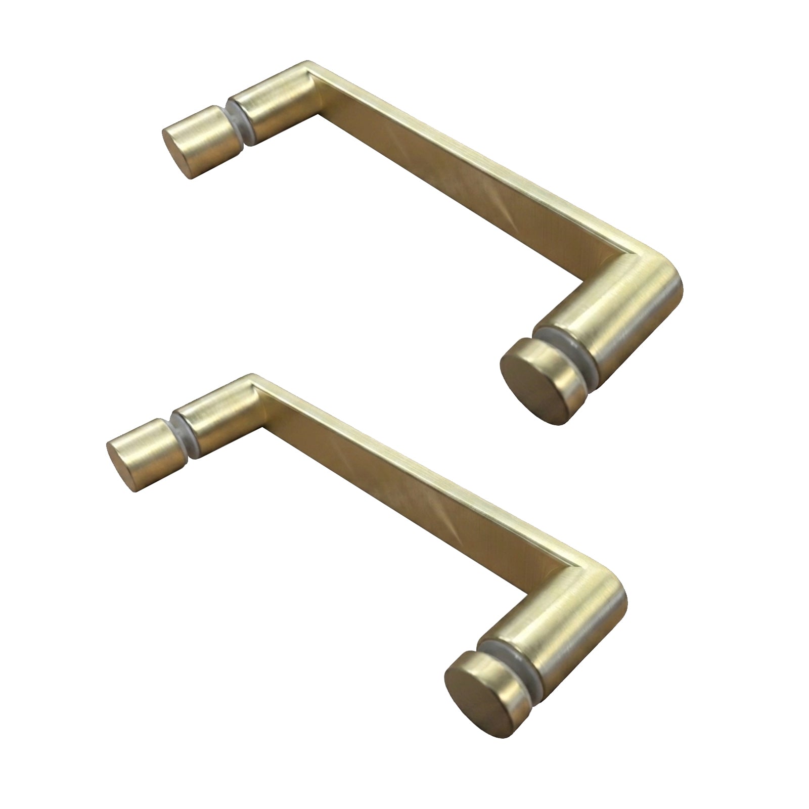 Brushed Brass Pair of Universal Rounded Shower Door Handles