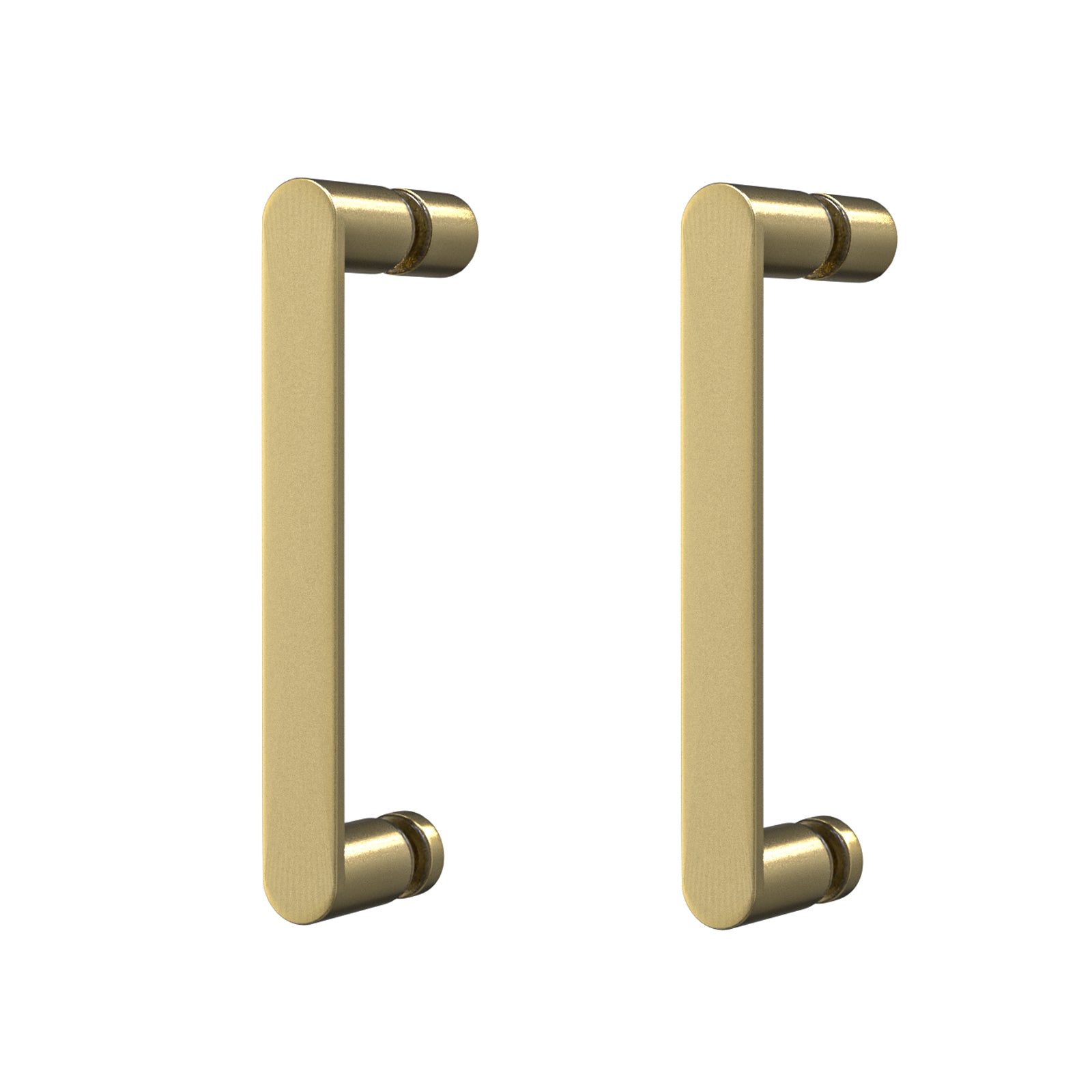 Brushed Brass Pair of Universal Rounded Shower Door Handles