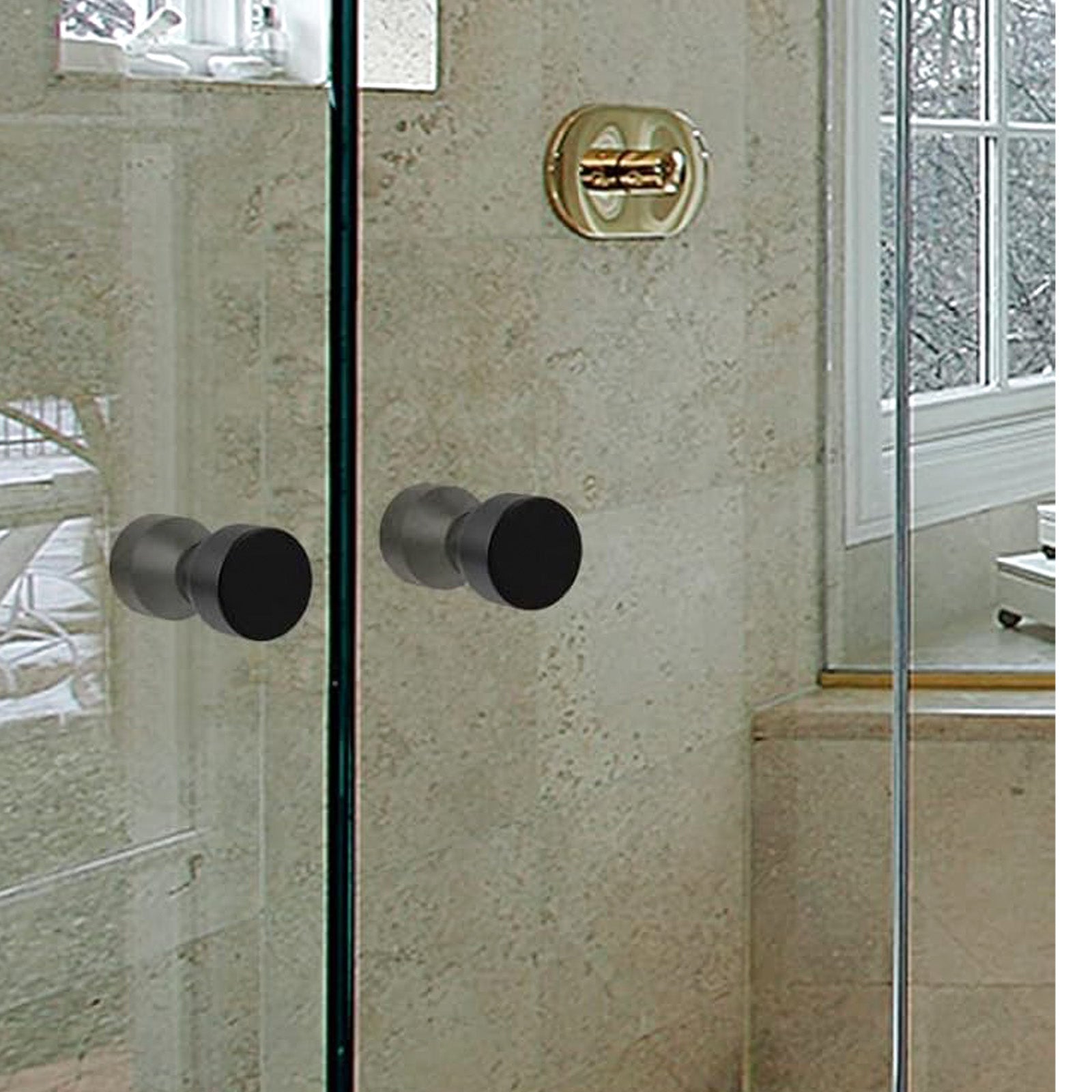 Cone Black Aluminum Shower Door Knob Handle Set Of 2