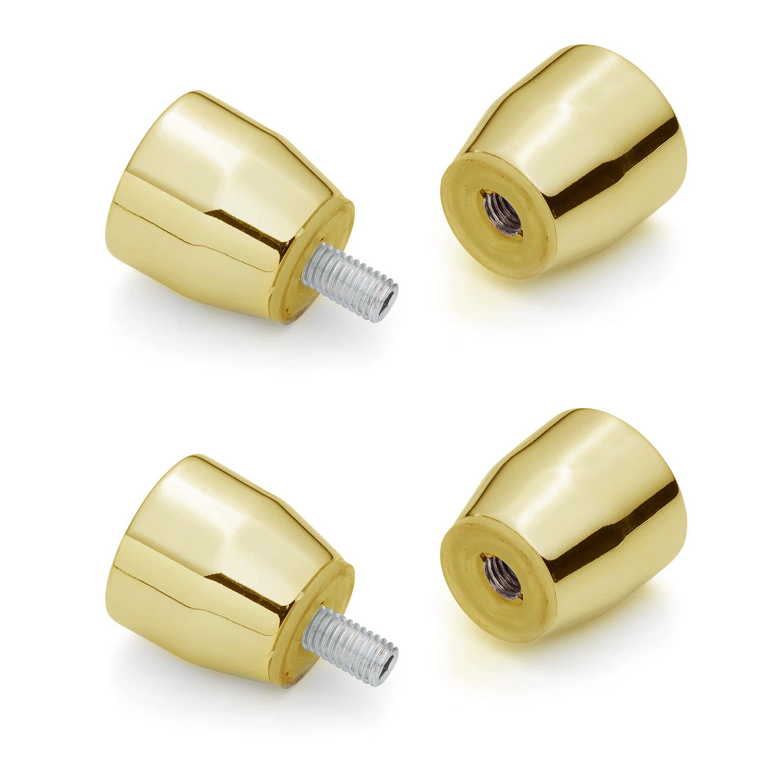 Cone Brushed Brass Aluminium Shower Door Knob Handle Set Of 2