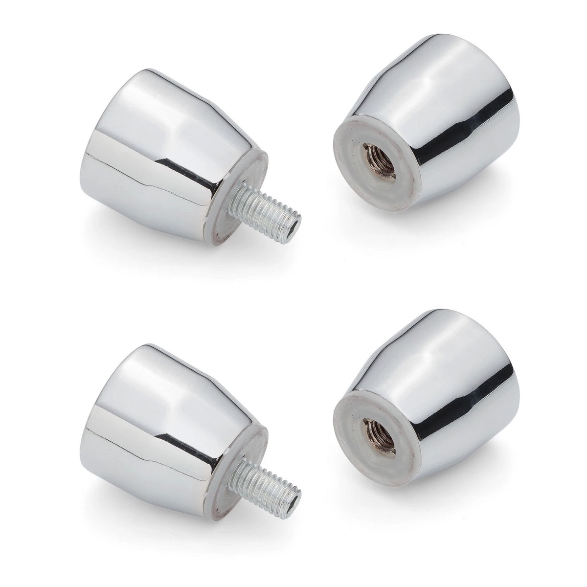 Cone Chrome Aluminium Shower Door Knob Handle Set Of 2