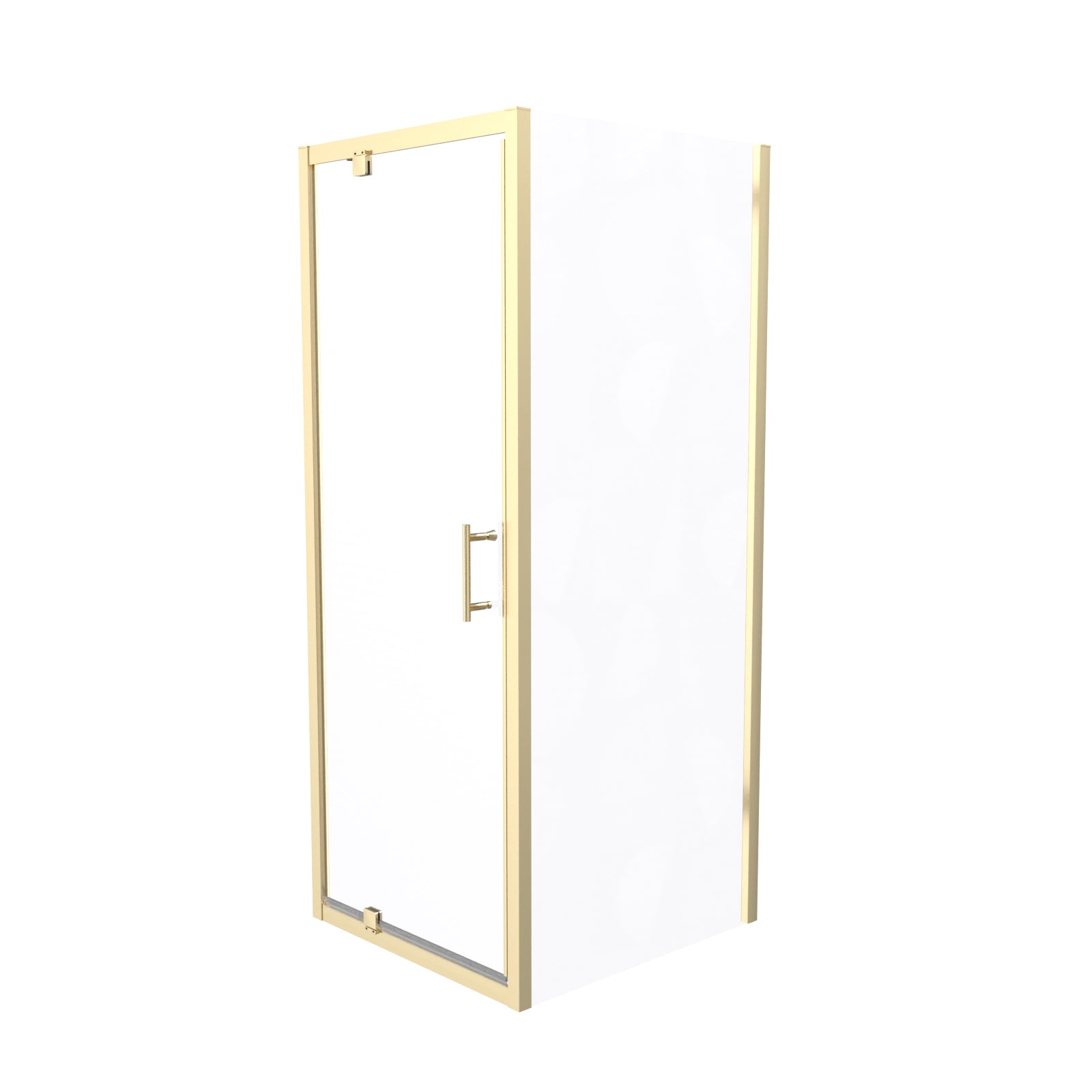 Jupiter 800 x 700mm Pivot Door Shower Enclosure & Side Panel Brushed Brass