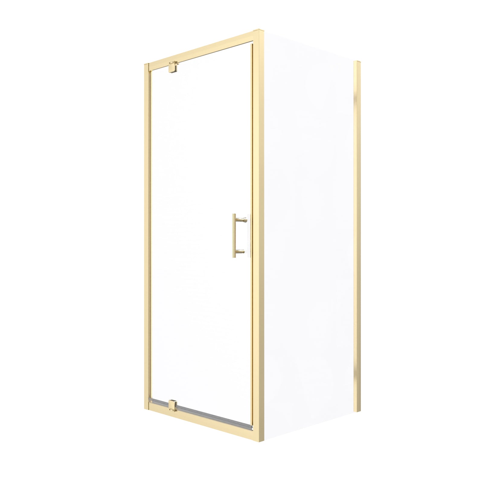 Jupiter 900 x 800mm Pivot Door Shower Enclosure & Side Panel Brushed Brass