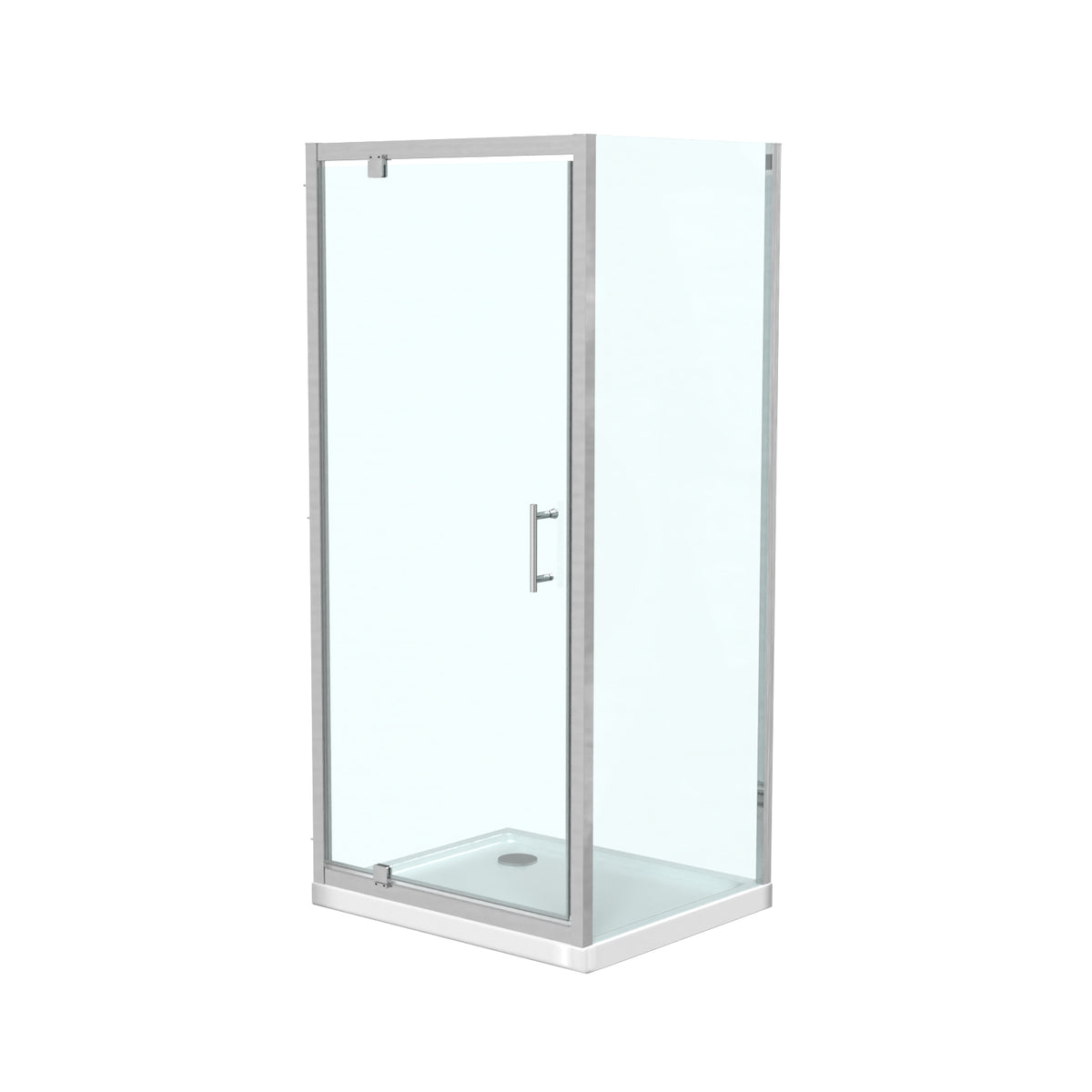 Shower Pivot Door 900mm x 1850mm & 760mm Side Panel with Tray and Waste