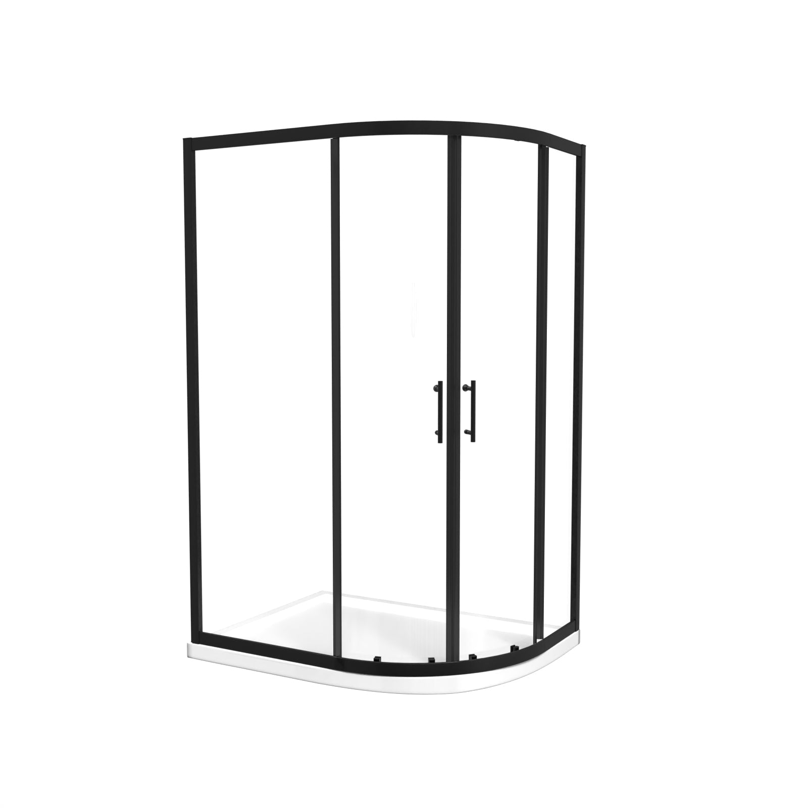 Matt Black RH 1200 x 900mm Offset Quadrant Shower Enclosure & Tray