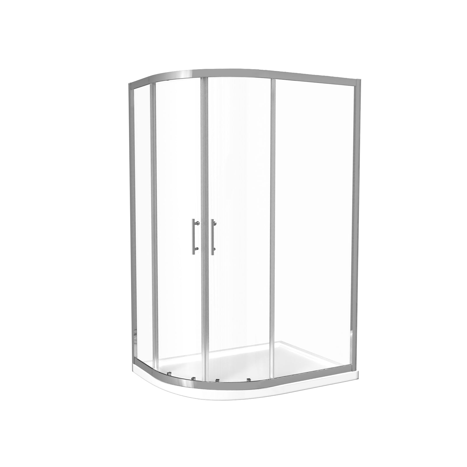 LH 1200 x 900mm Offset Quadrant Shower Enclosure Chrome & Tray