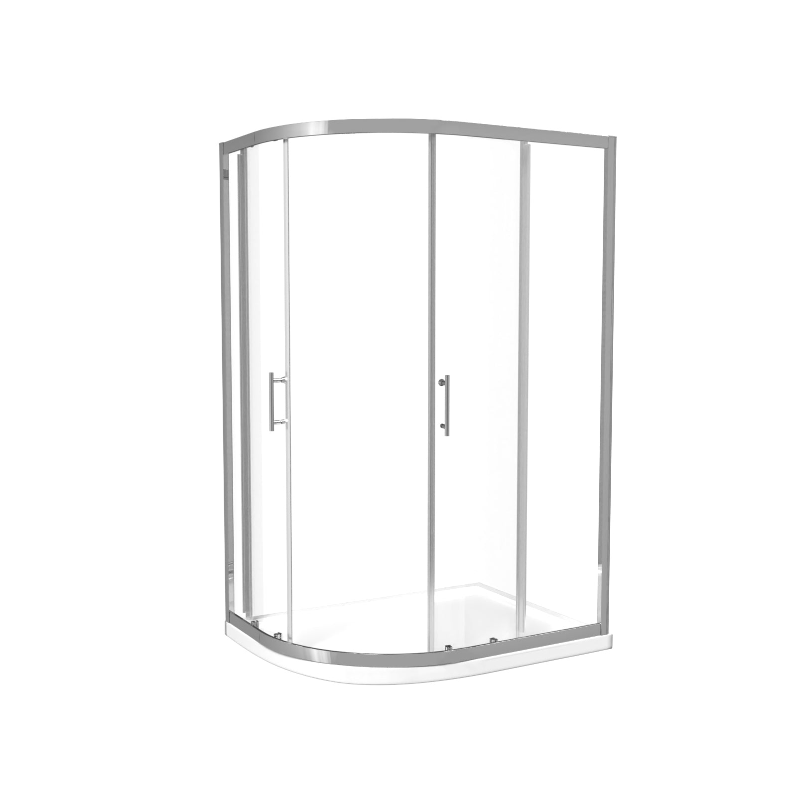 LH 1200 x 900mm Offset Quadrant Shower Enclosure Chrome & Tray