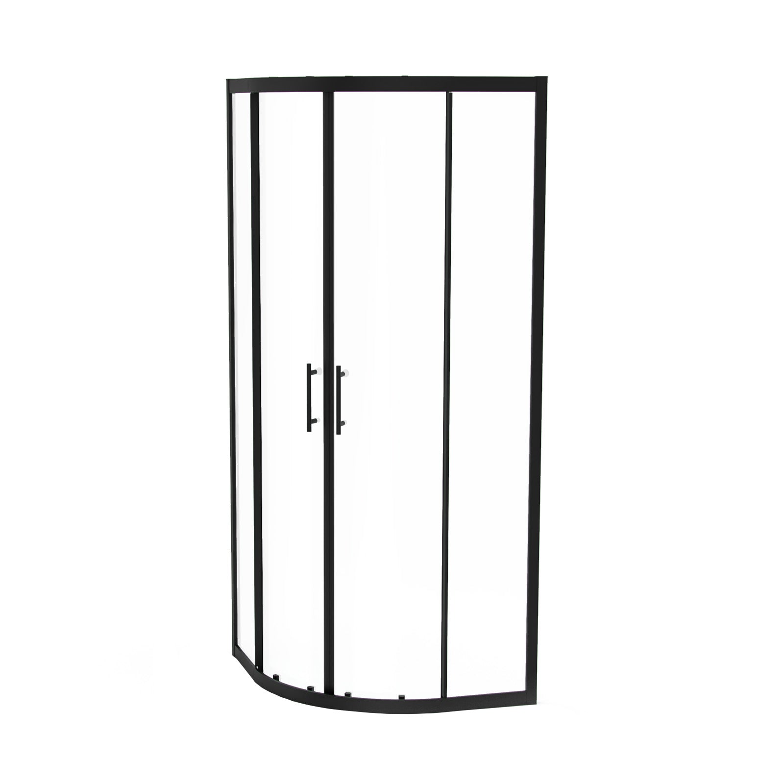 Saturn Matte Black Framed Quadrant Shower Enclosure Set, Shower Tray