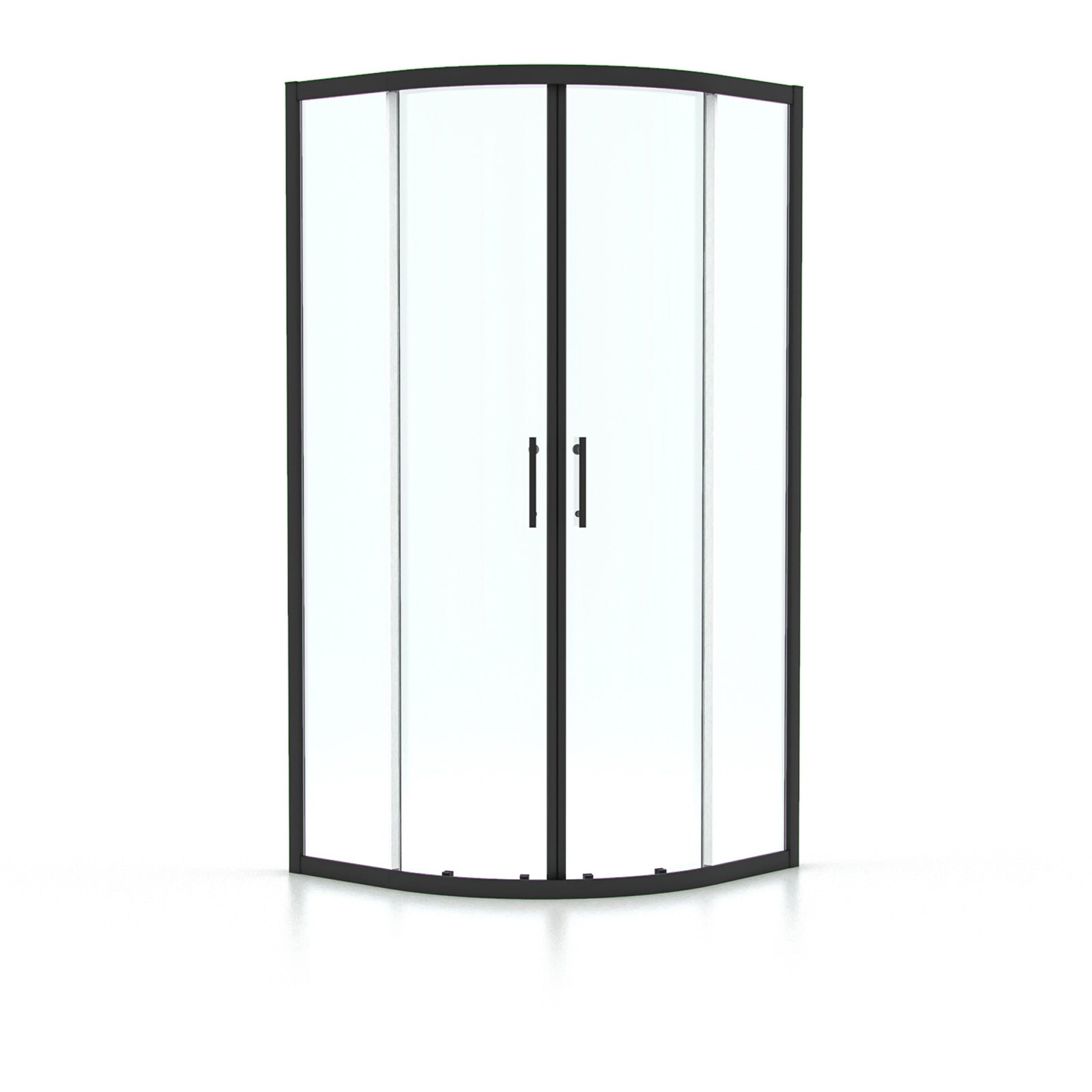 Saturn Matte Black Framed Quadrant Corner Shower Enclosure Set, Shower Tray