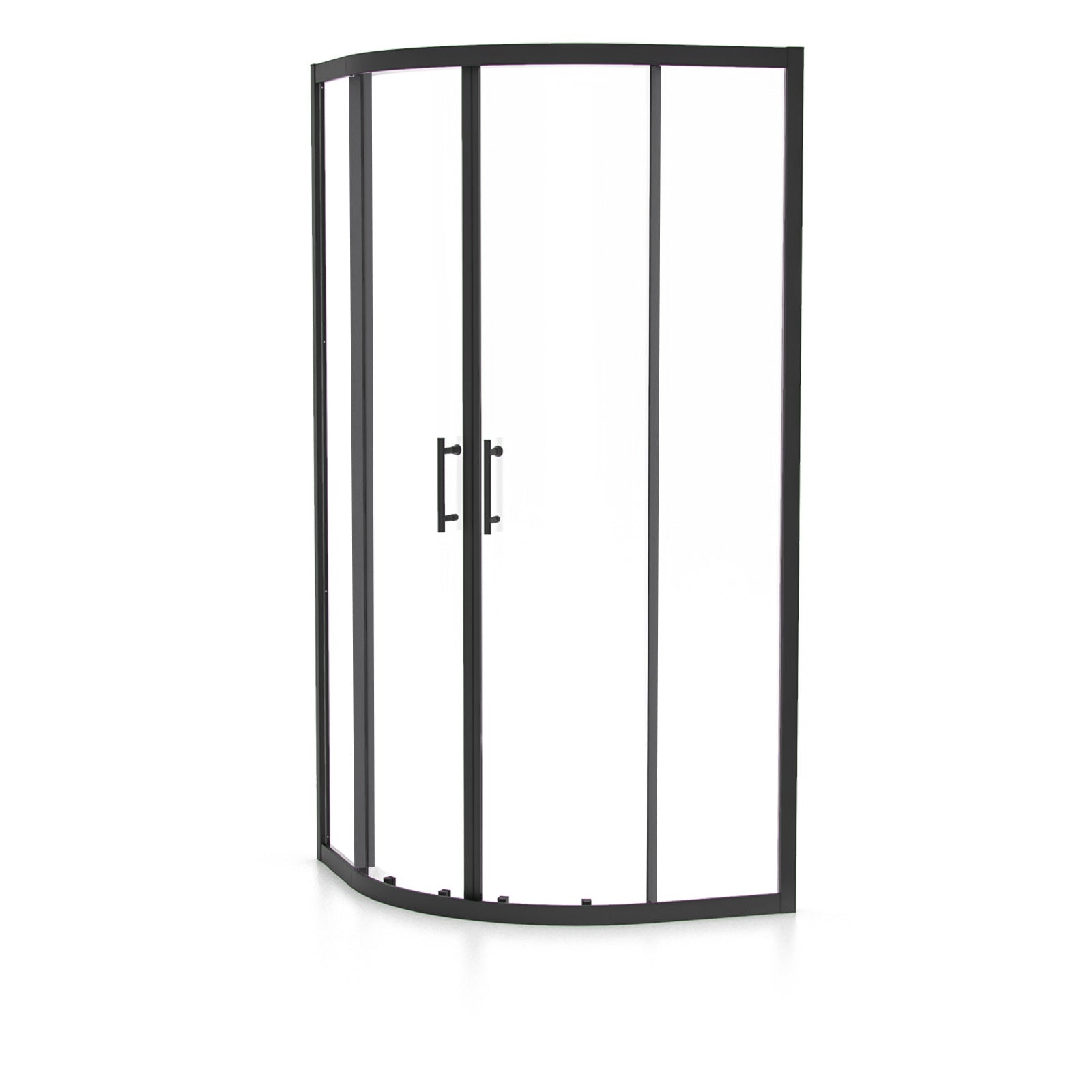 Saturn Matte Black Framed Quadrant Shower Enclosure Set, Shower Tray