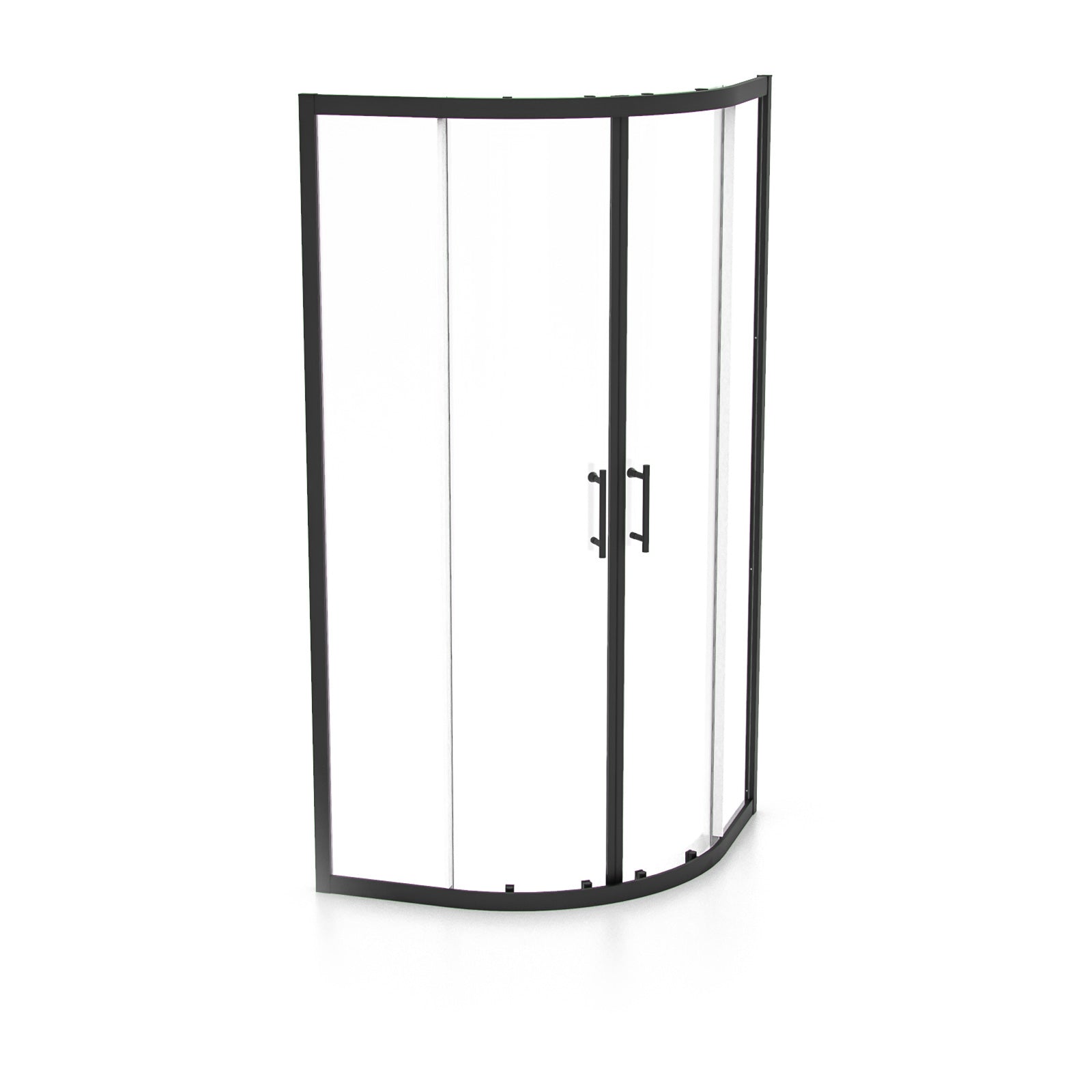 Saturn Matte Black Framed Quadrant Corner Shower Enclosure Set, Shower Tray