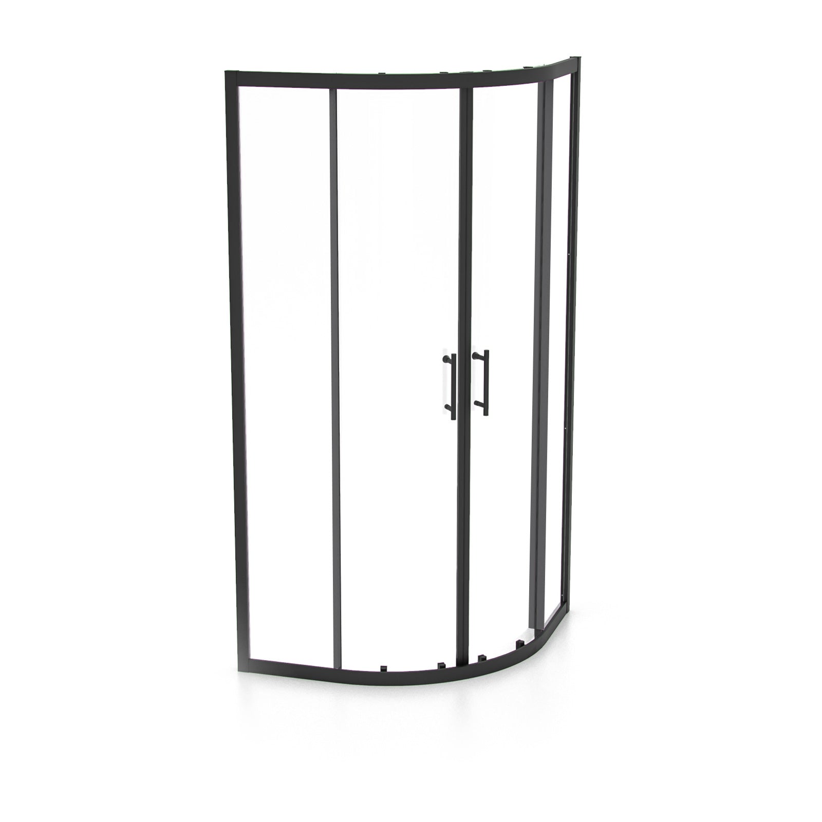 Saturn Quadrant 900mm Shower Enclosure, Tray & Waste Matte Black