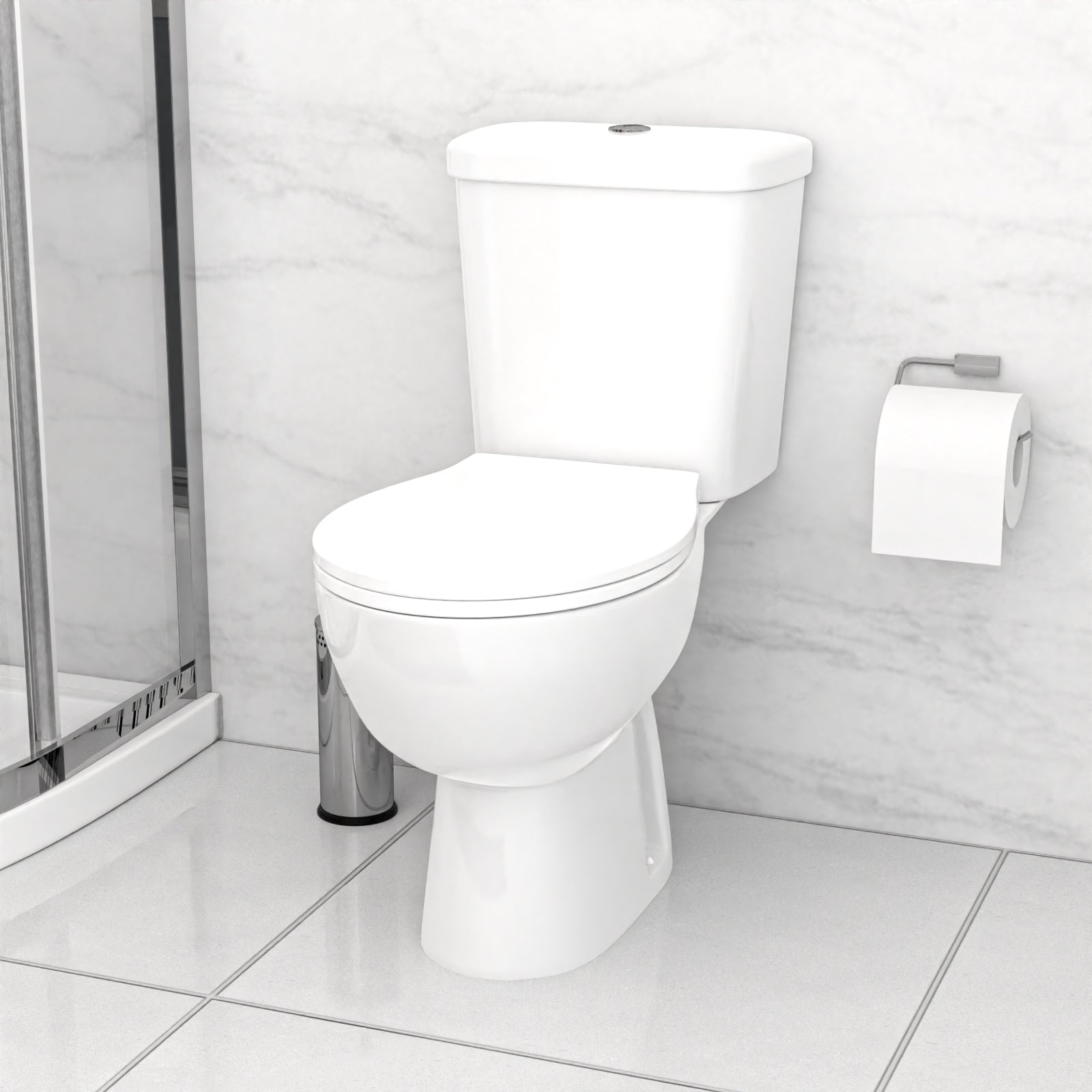 Nes Home Matte Grey 400mm Vanity 900mm Shower Enclosure & Shower Tray Toilet Set