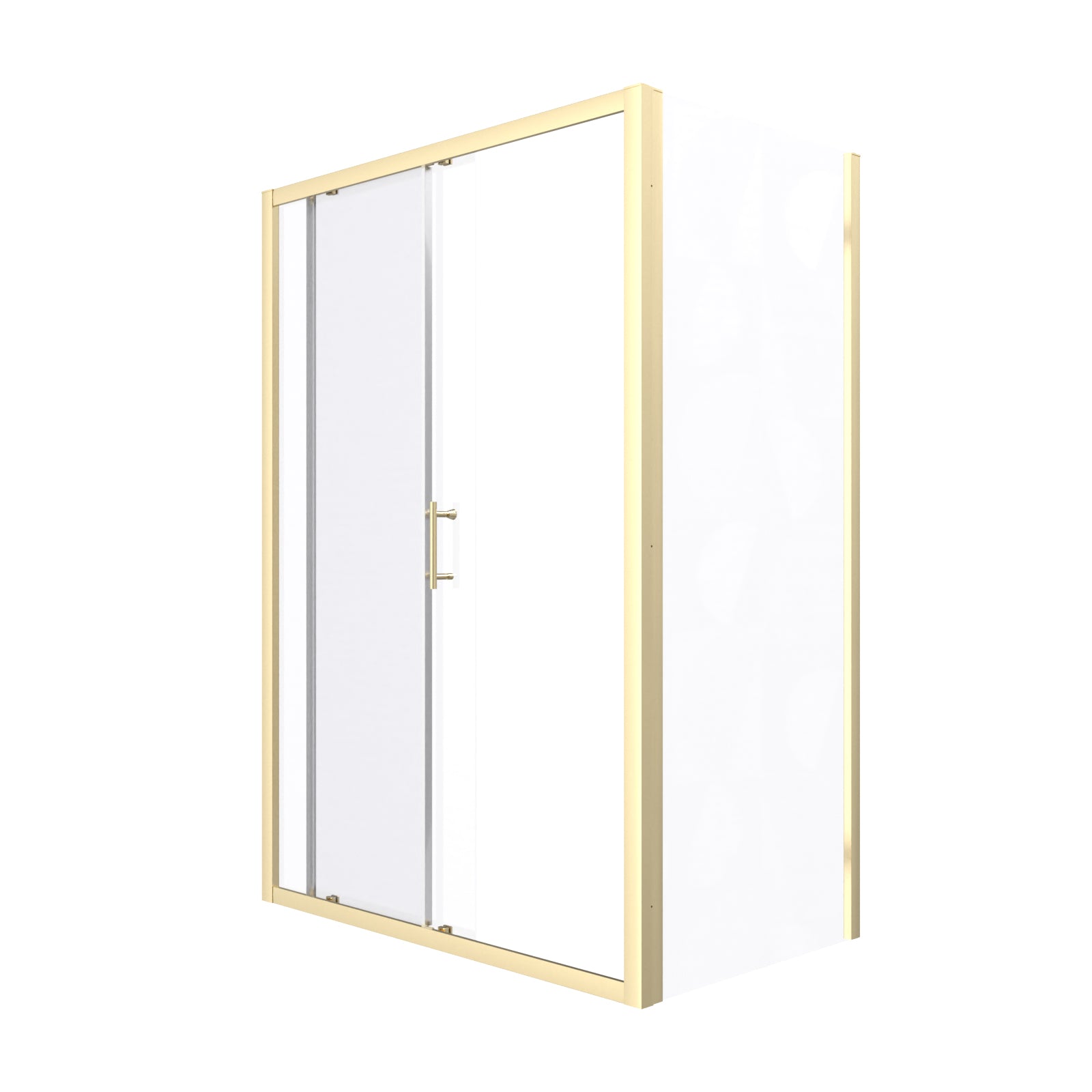 Manga 1000 x 900mm Shower Enclosure Sliding Door & Side Panel Brushed Brass