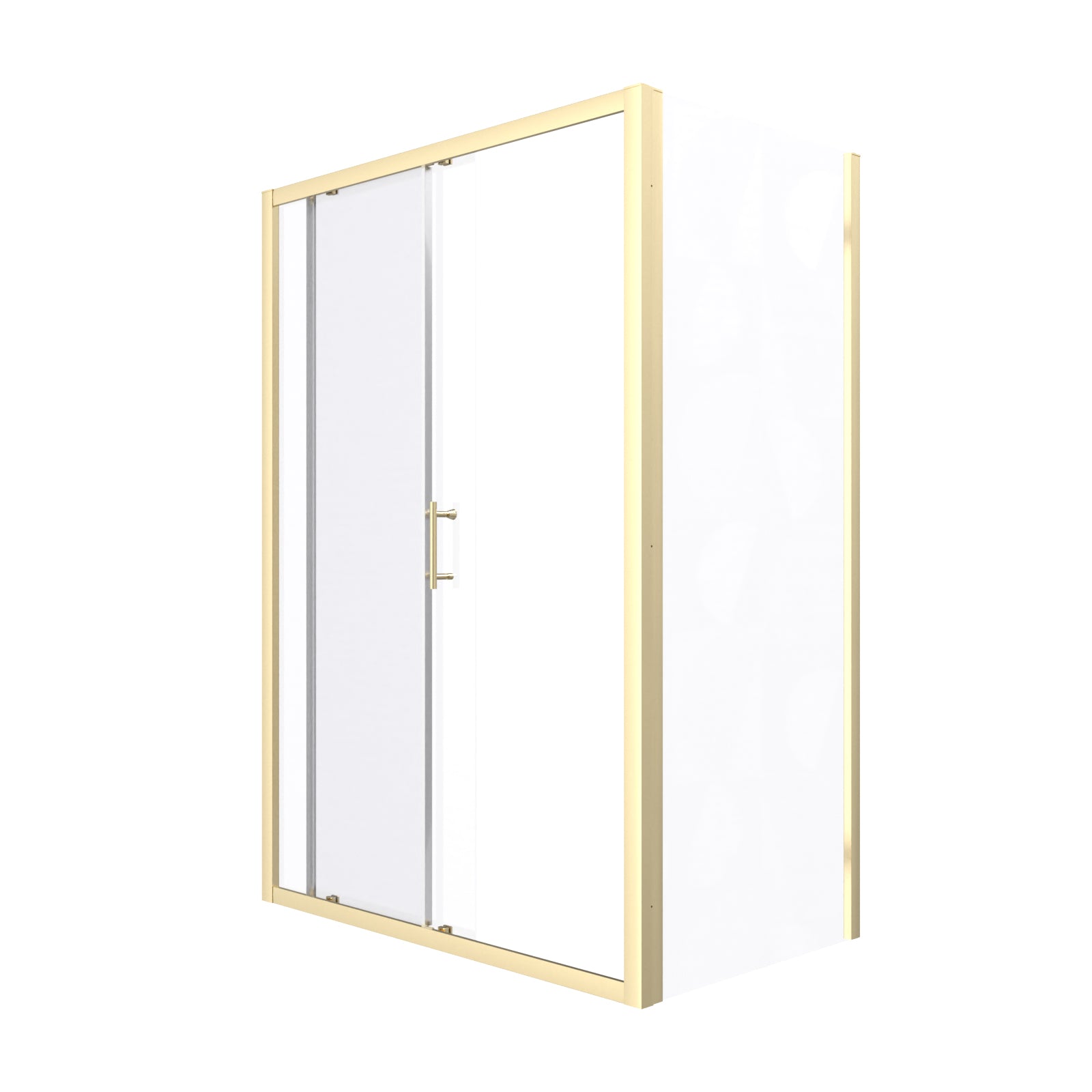 Manga 1100 x 1000mm Shower Enclosure Sliding Door & Side Panel Brushed Brass