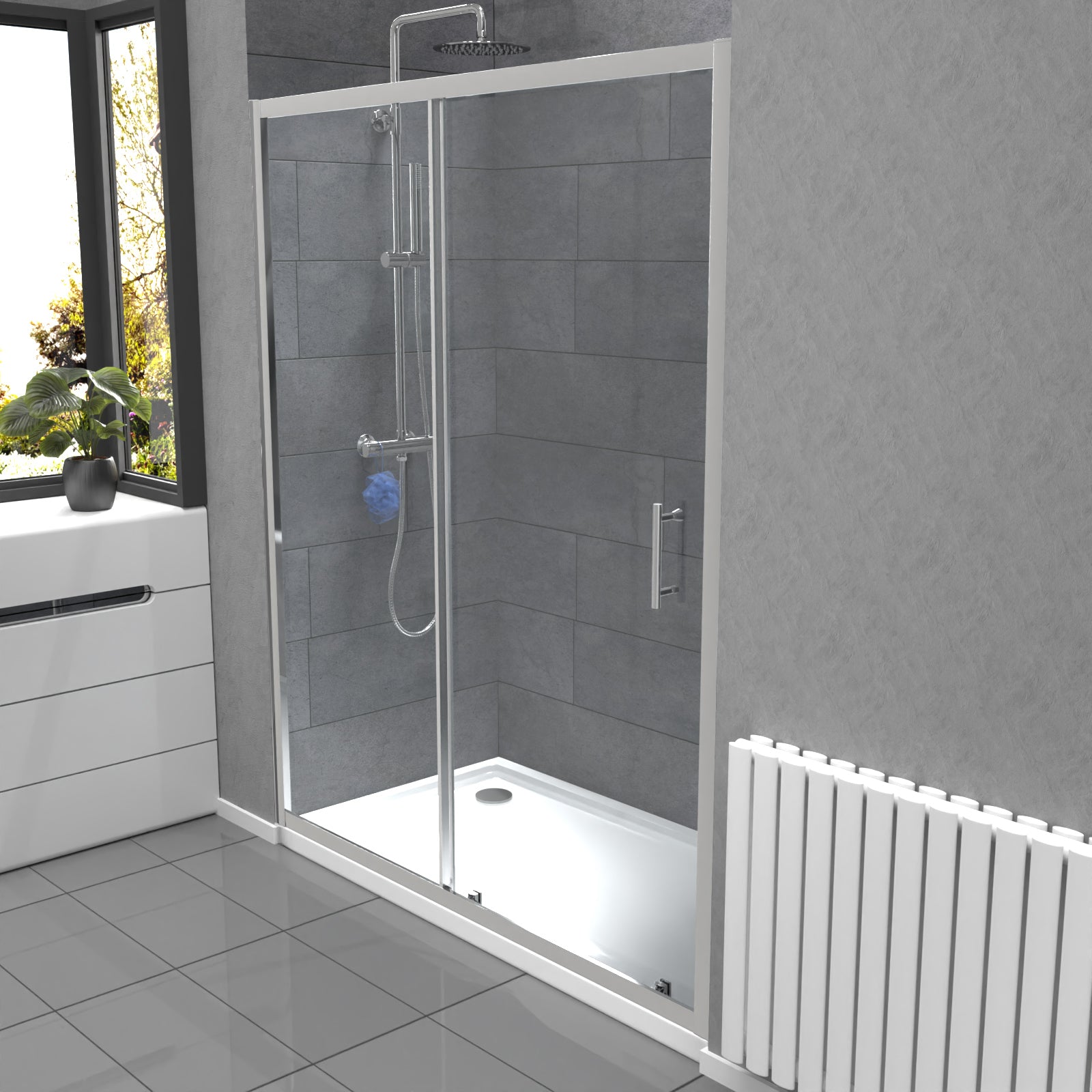 Magna Slider Door 6mm Clear Glass 1600mm x 1850mm