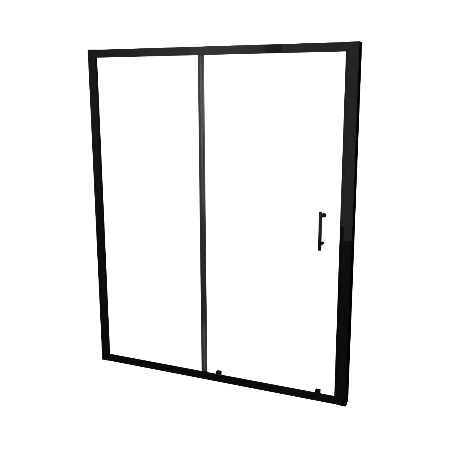 Magna 1600mm Aluminum Matte Black Shower Sliding Door Tempered Glass