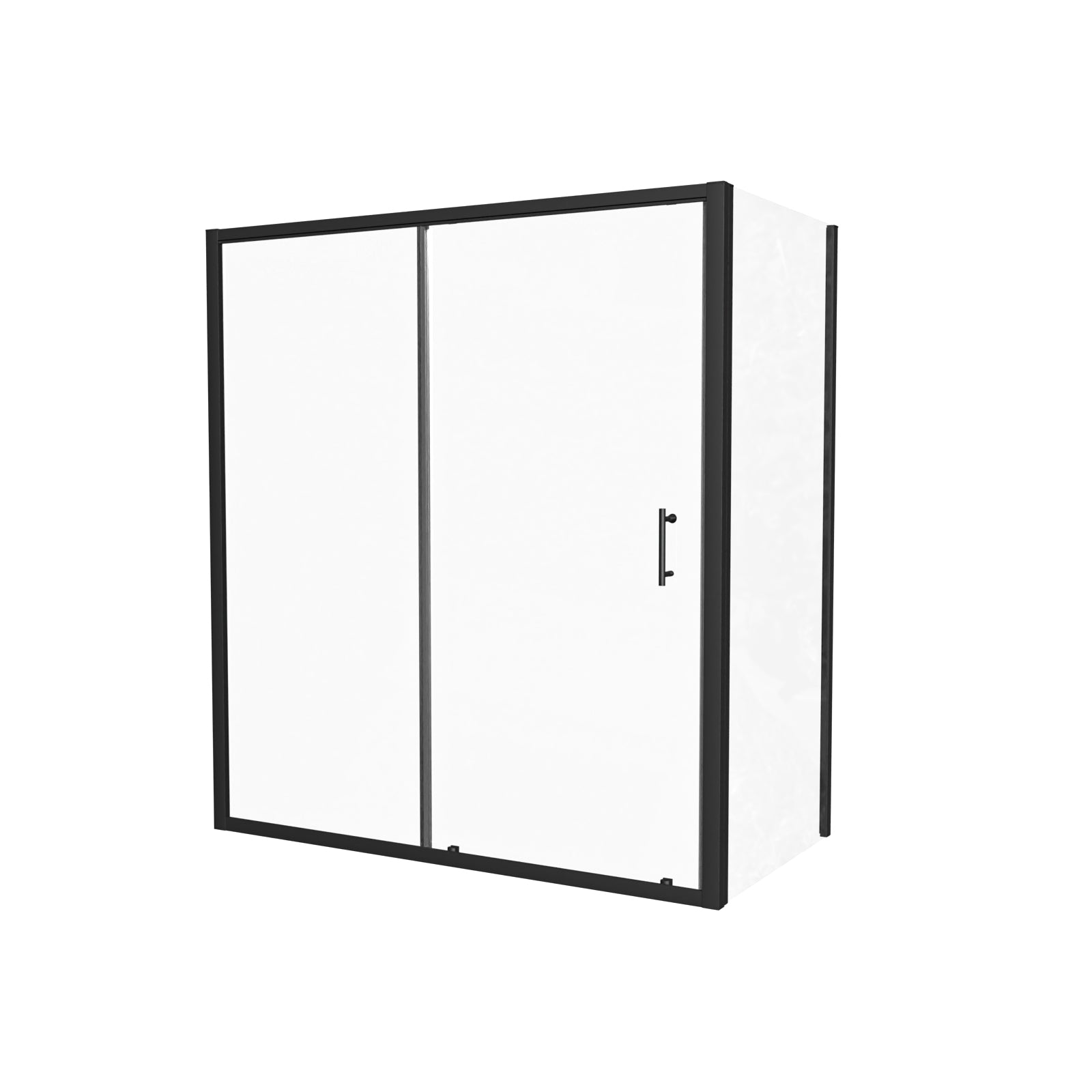 Magna 1700mm Matte Black Sliding Shower Door, 900mm Frameless Glass Screen