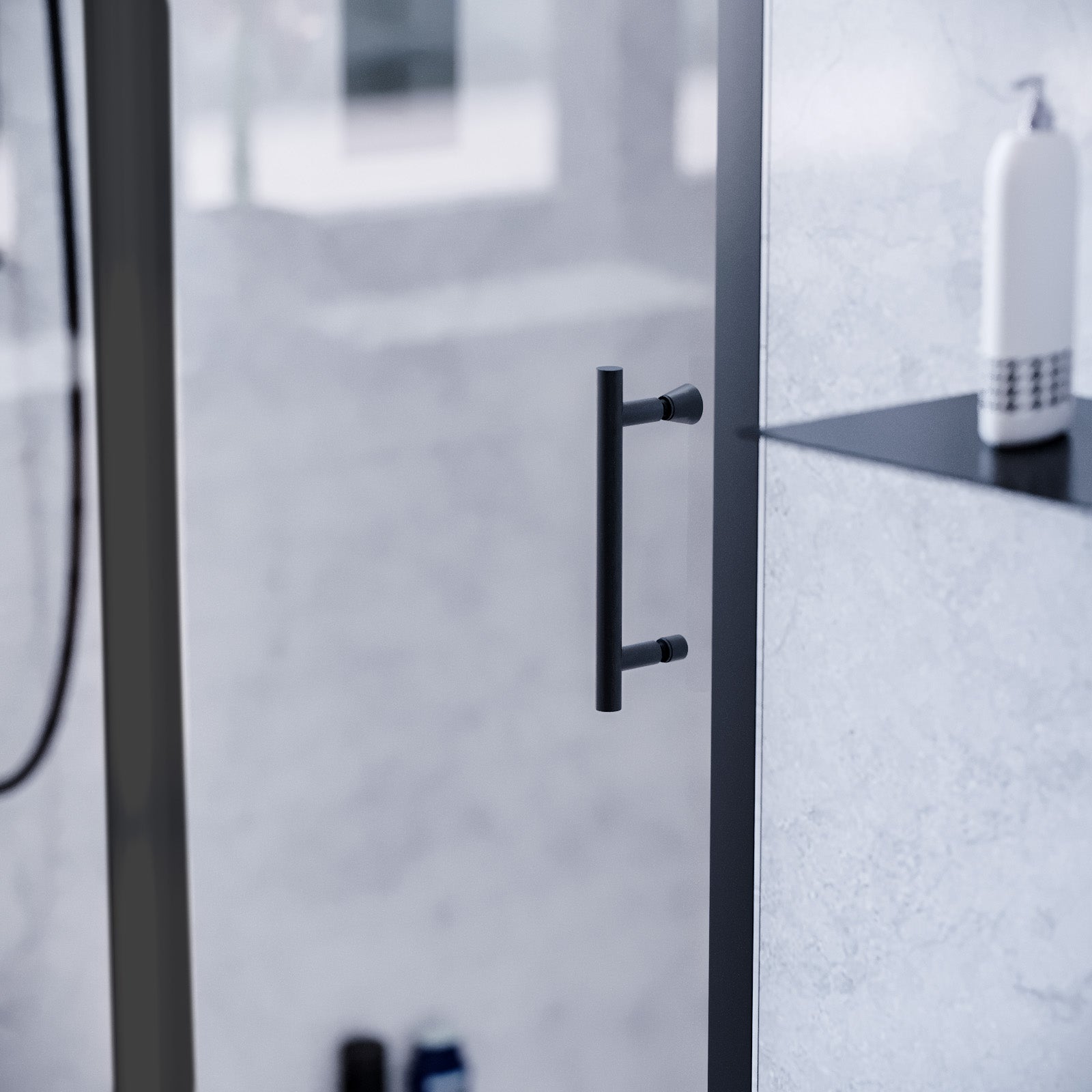 Magna 1000mm Sliding Glass Screen Shower Door Matte Black