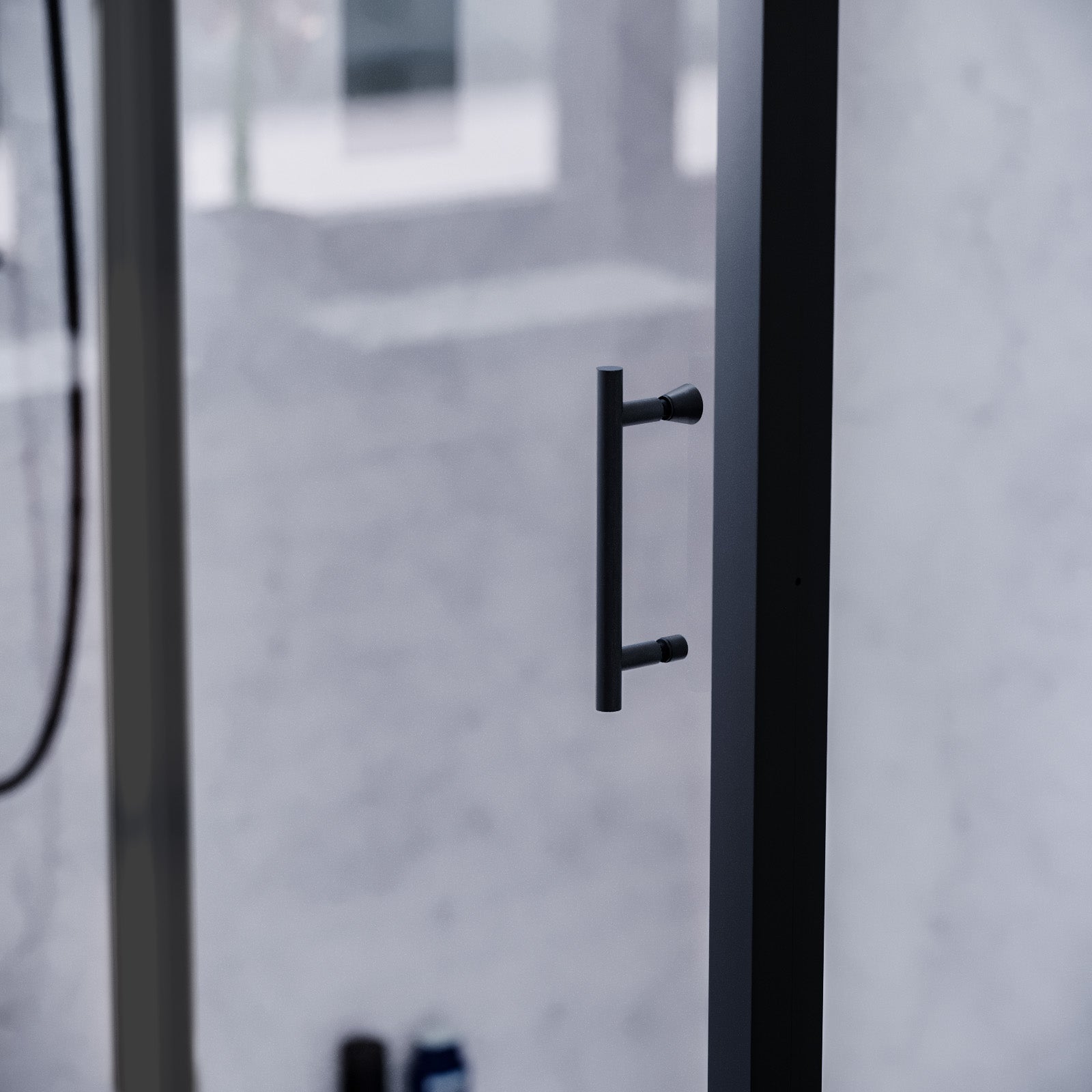 Magna 1200mm Shower Sliding Door & 800mm Frameless Glass Side Panel Screen Matte Black