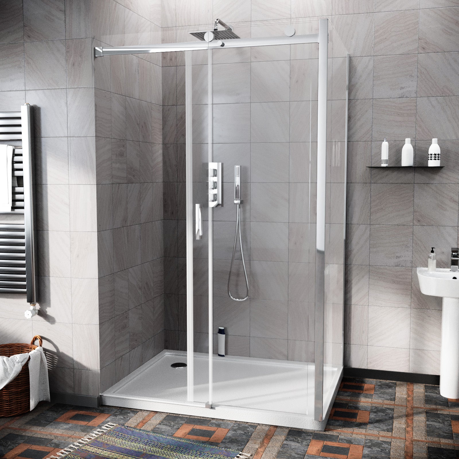 Hardwick 1200 x 800mm Frameless Sliding Shower Door Enclosure