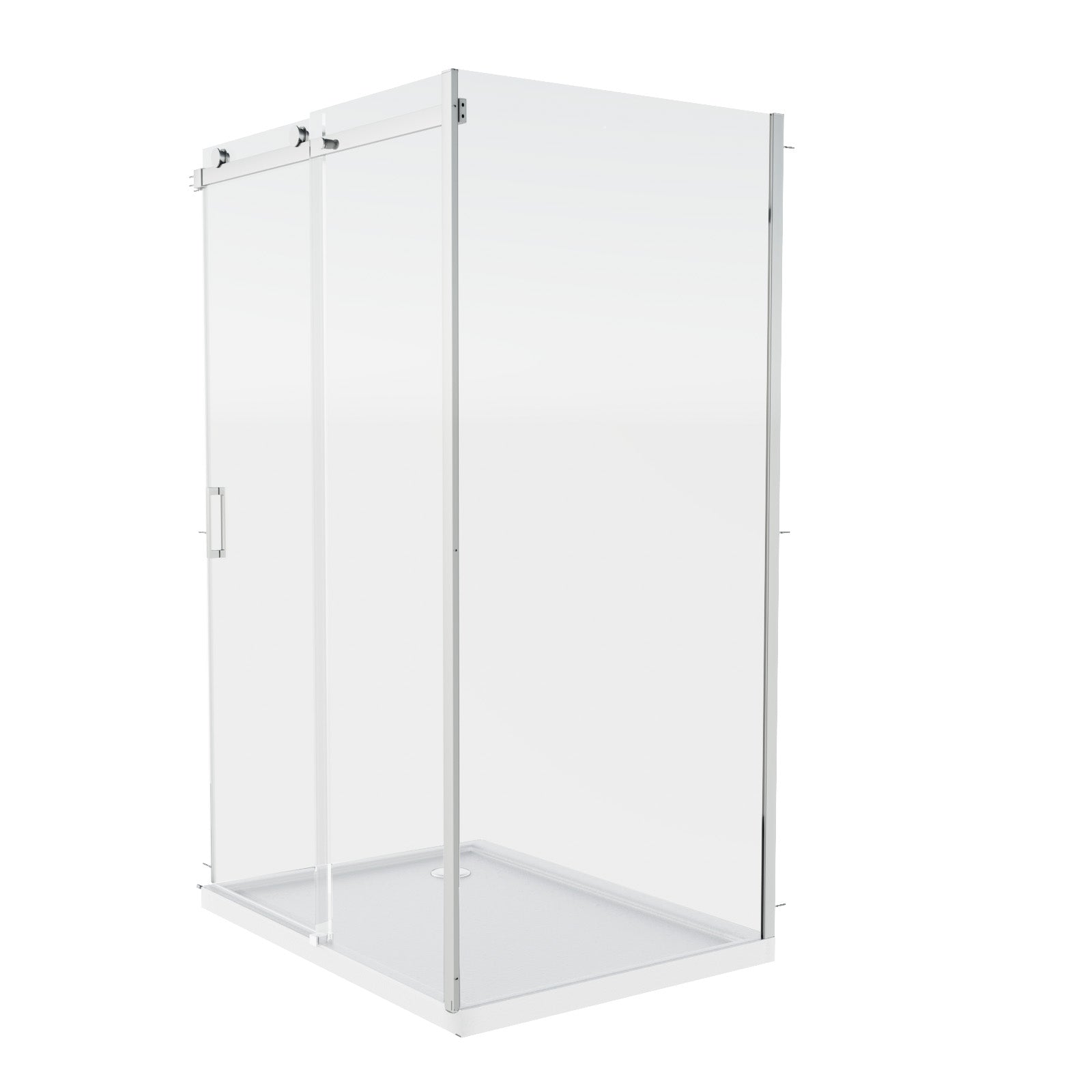 Hardwick 1100mm Frameless Sliding Shower Door 8mm Clear Tempered Glass