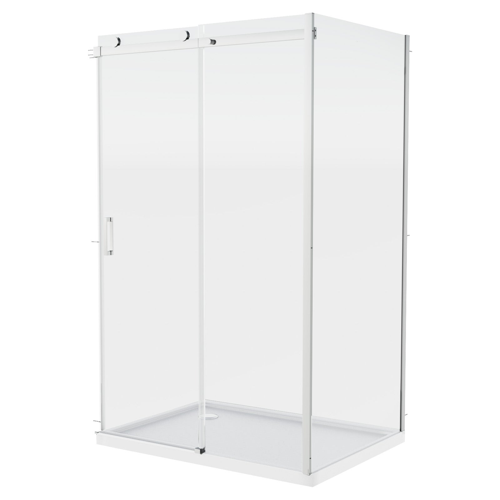 Hardwick 1200 x 900mm Chrome Sliding Shower Door Enclosure Tray & Waste